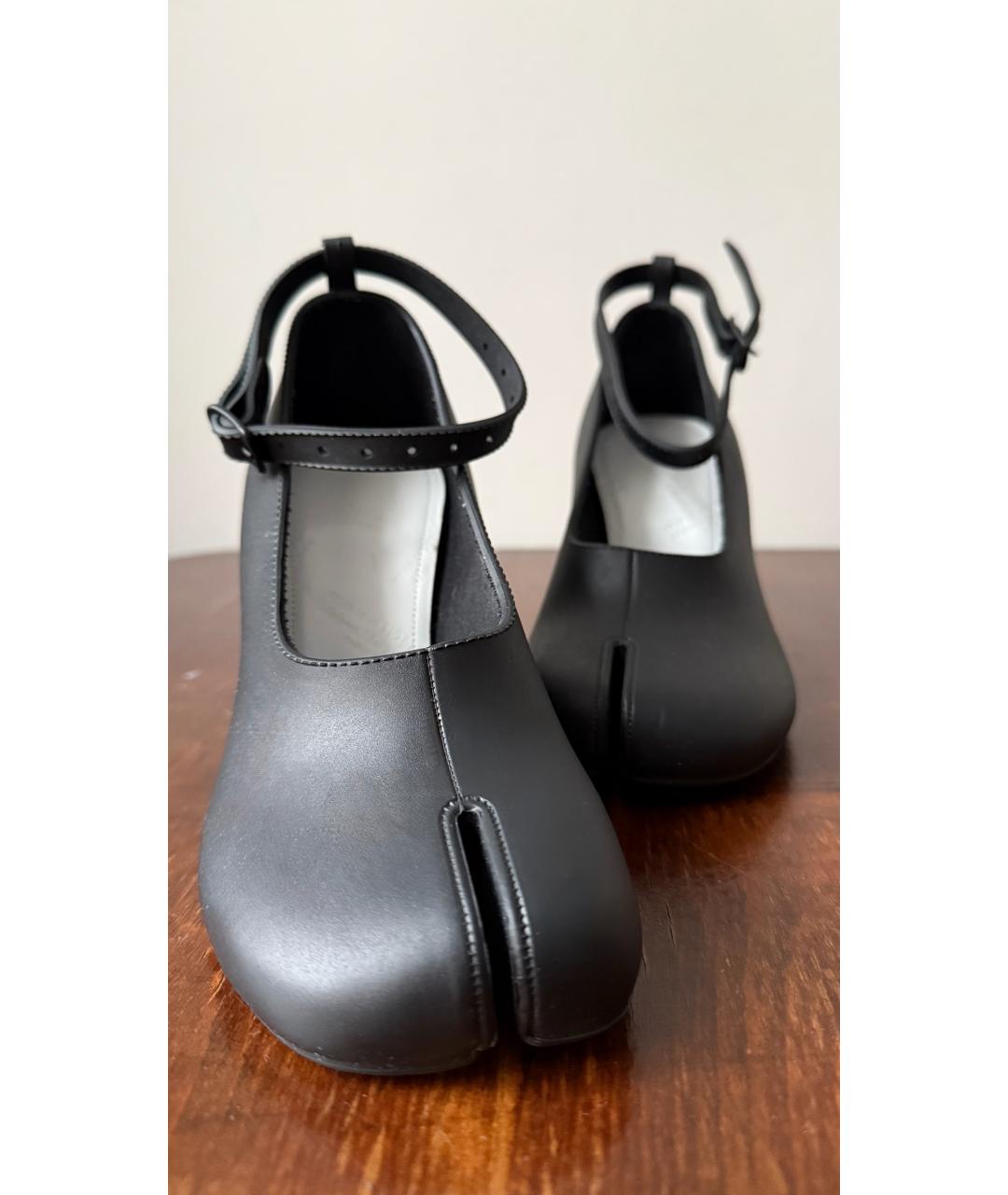 MAISON MARGIELA Черные кожаные туфли, фото 4