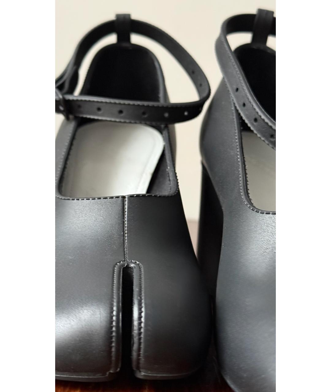 MAISON MARGIELA Черные кожаные туфли, фото 3