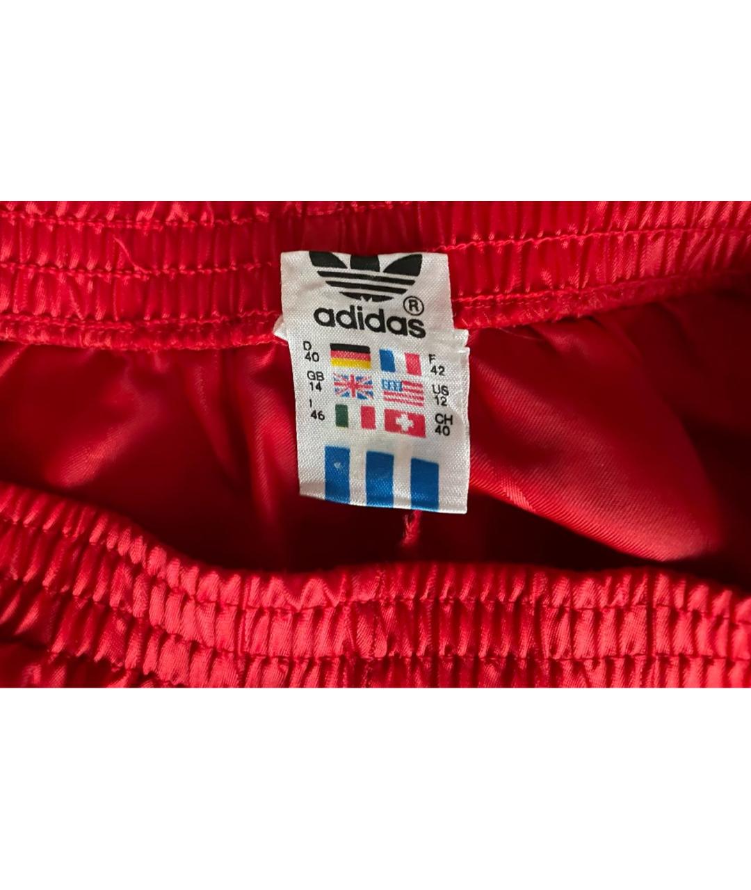 ADIDAS Красные полиамидовые спортивные брюки и шорты, фото 3