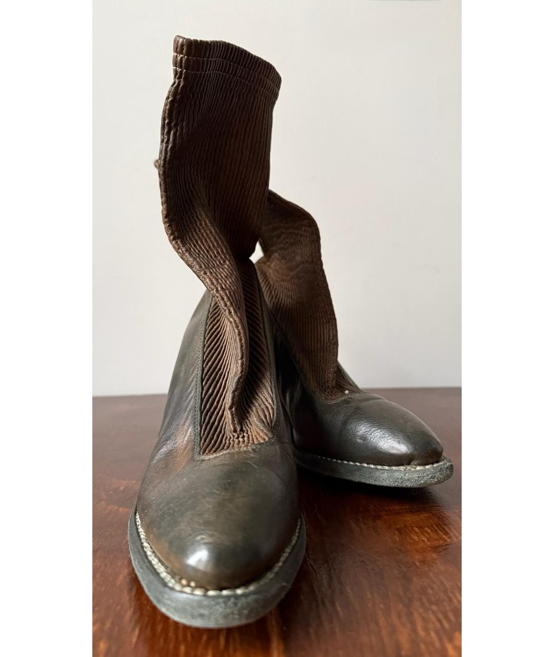 GUIDI Зеленые кожаные ботильоны, фото 3