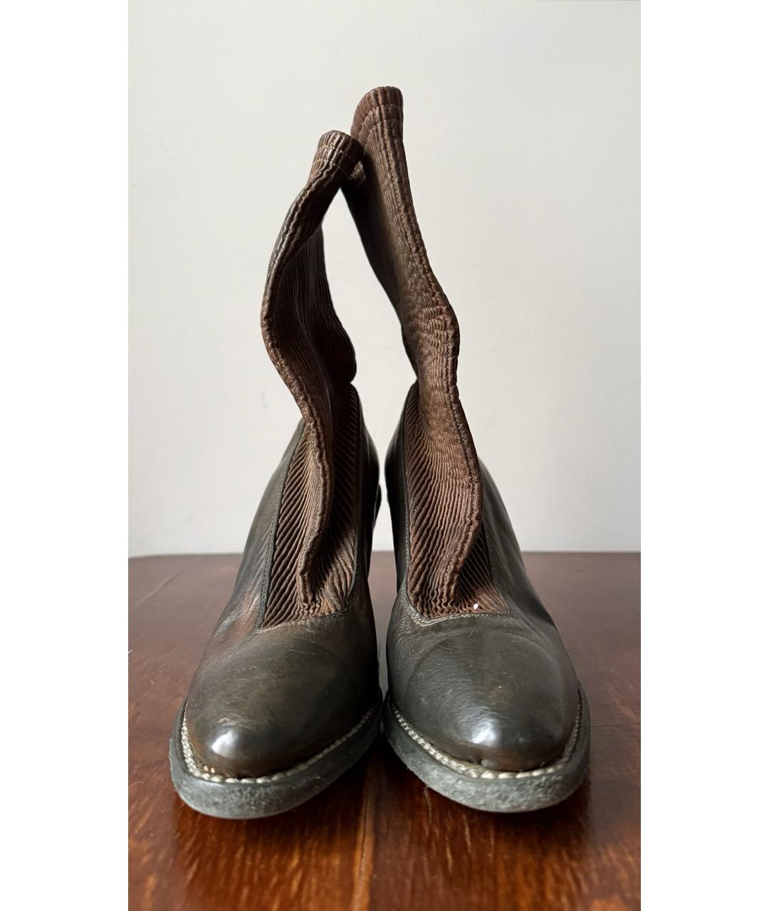 GUIDI Зеленые кожаные ботильоны, фото 2