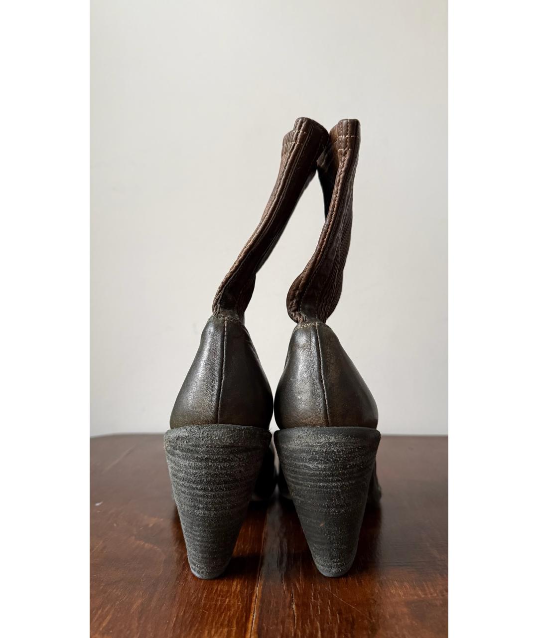 GUIDI Зеленые кожаные ботильоны, фото 4