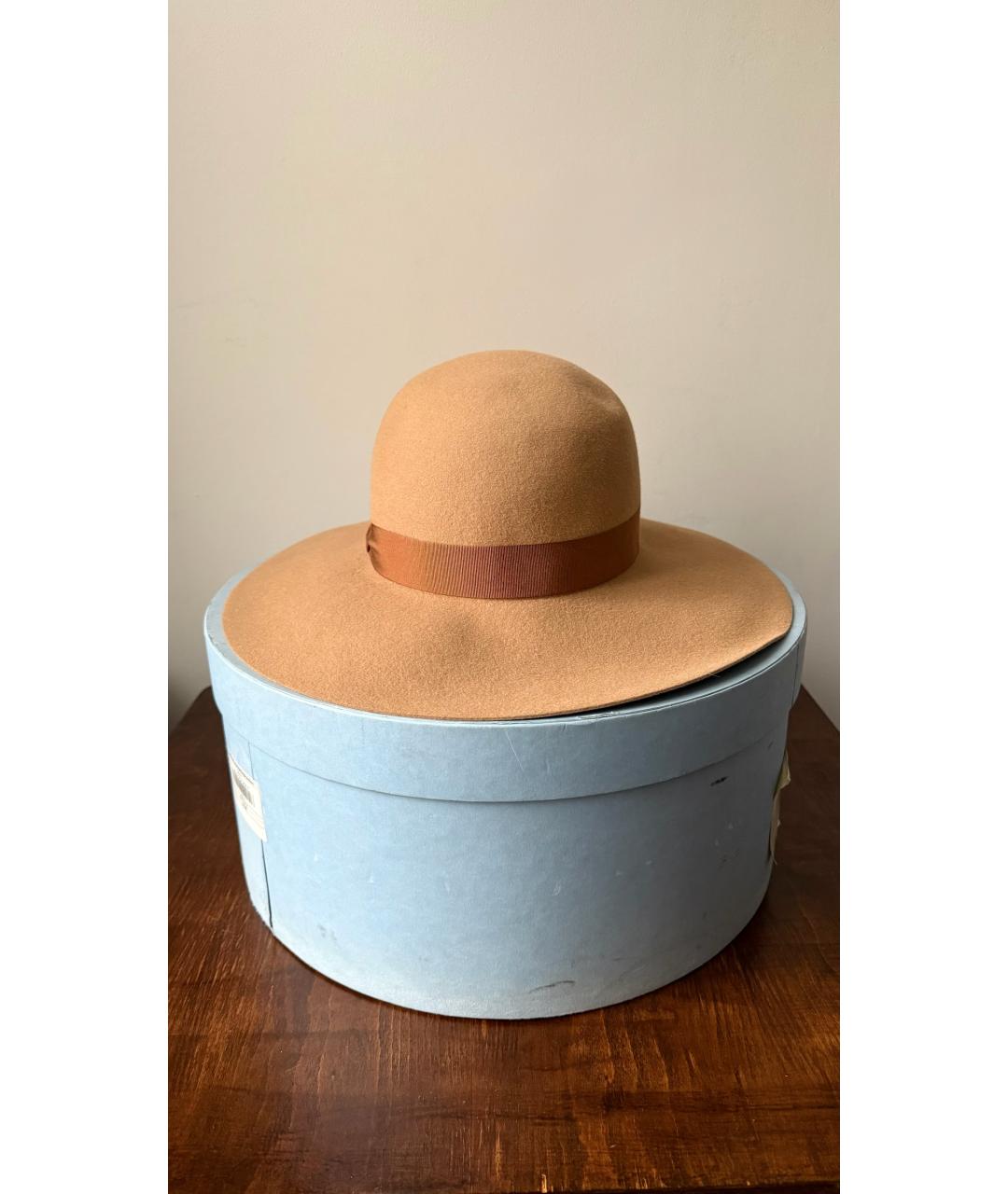 LANVIN Бежевая кашемировая шляпа, фото 6