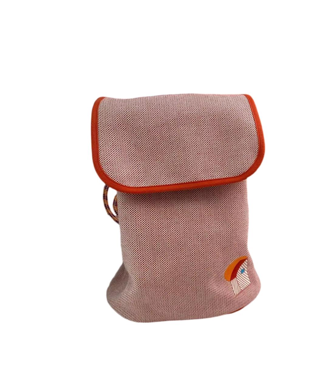 HERMES Оранжевый тканевый рюкзак, фото 8