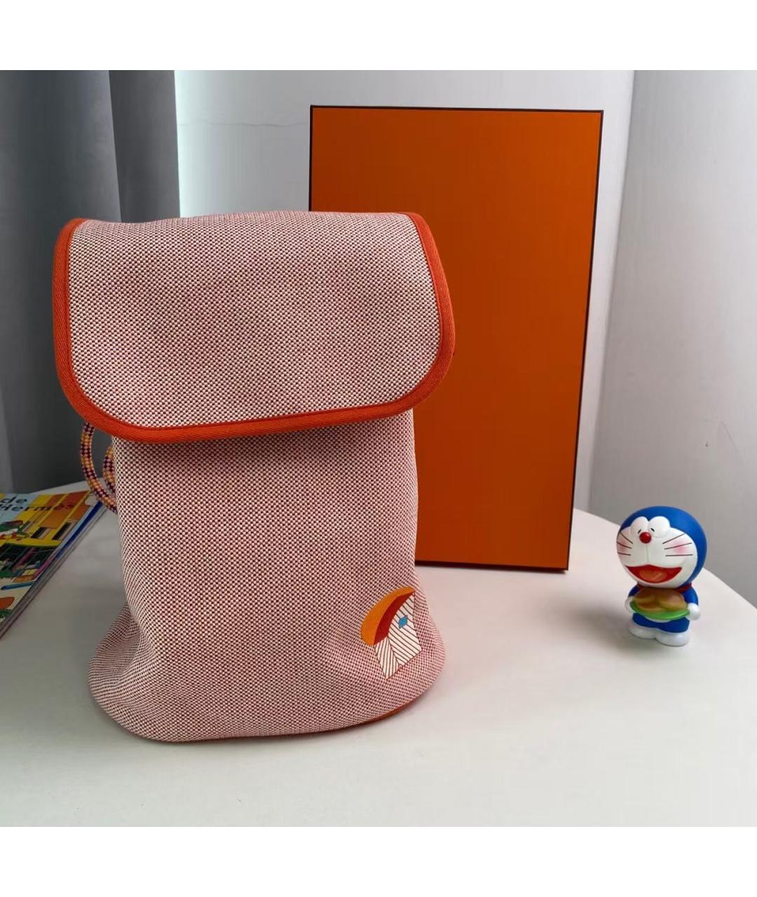 HERMES Оранжевый тканевый рюкзак, фото 2
