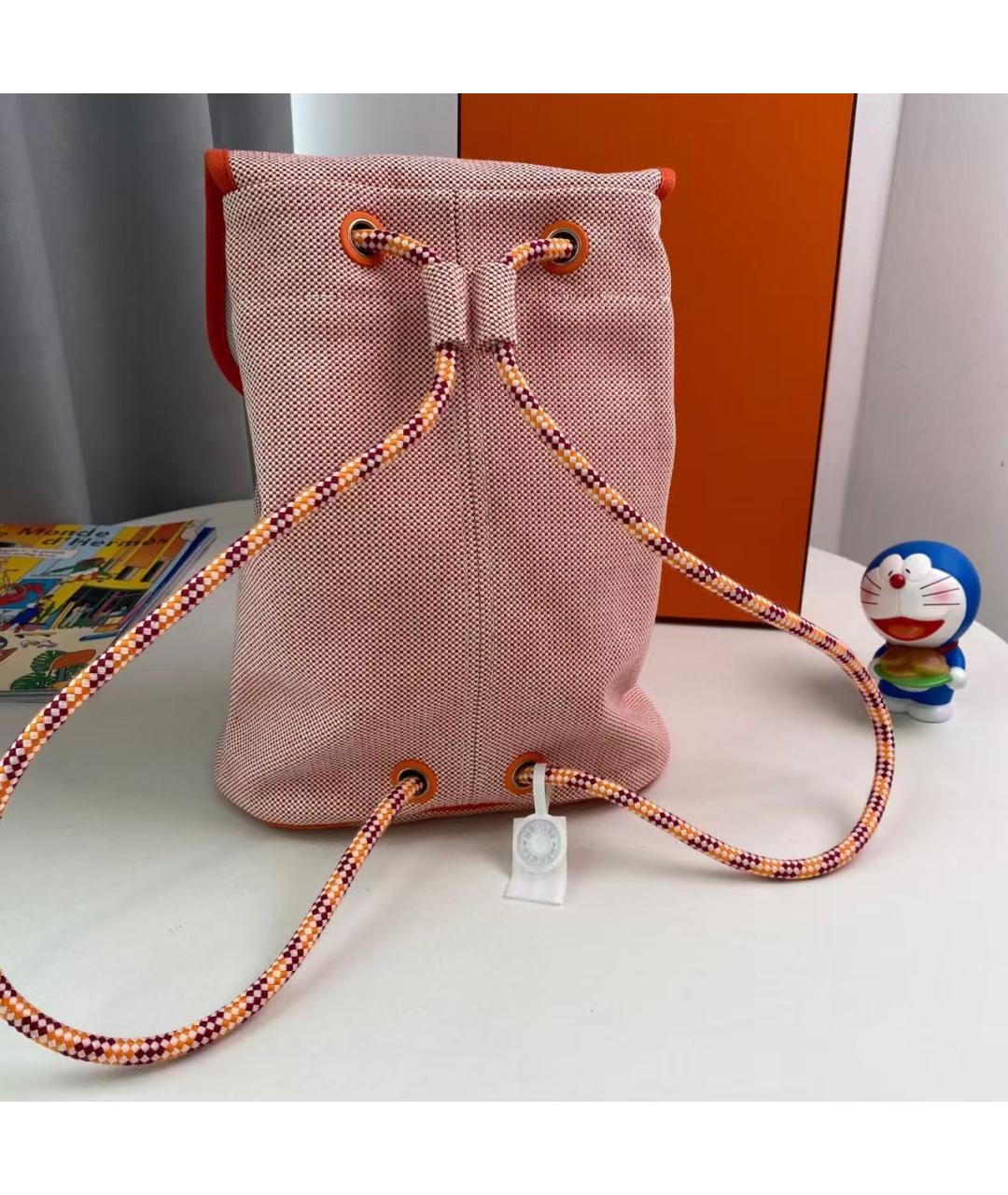 HERMES Оранжевый тканевый рюкзак, фото 3