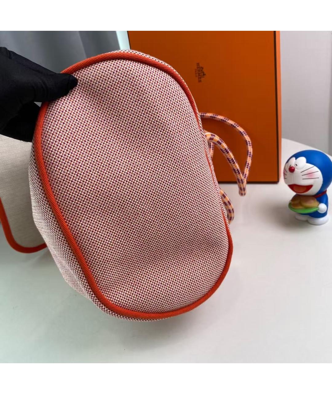 HERMES Оранжевый тканевый рюкзак, фото 6
