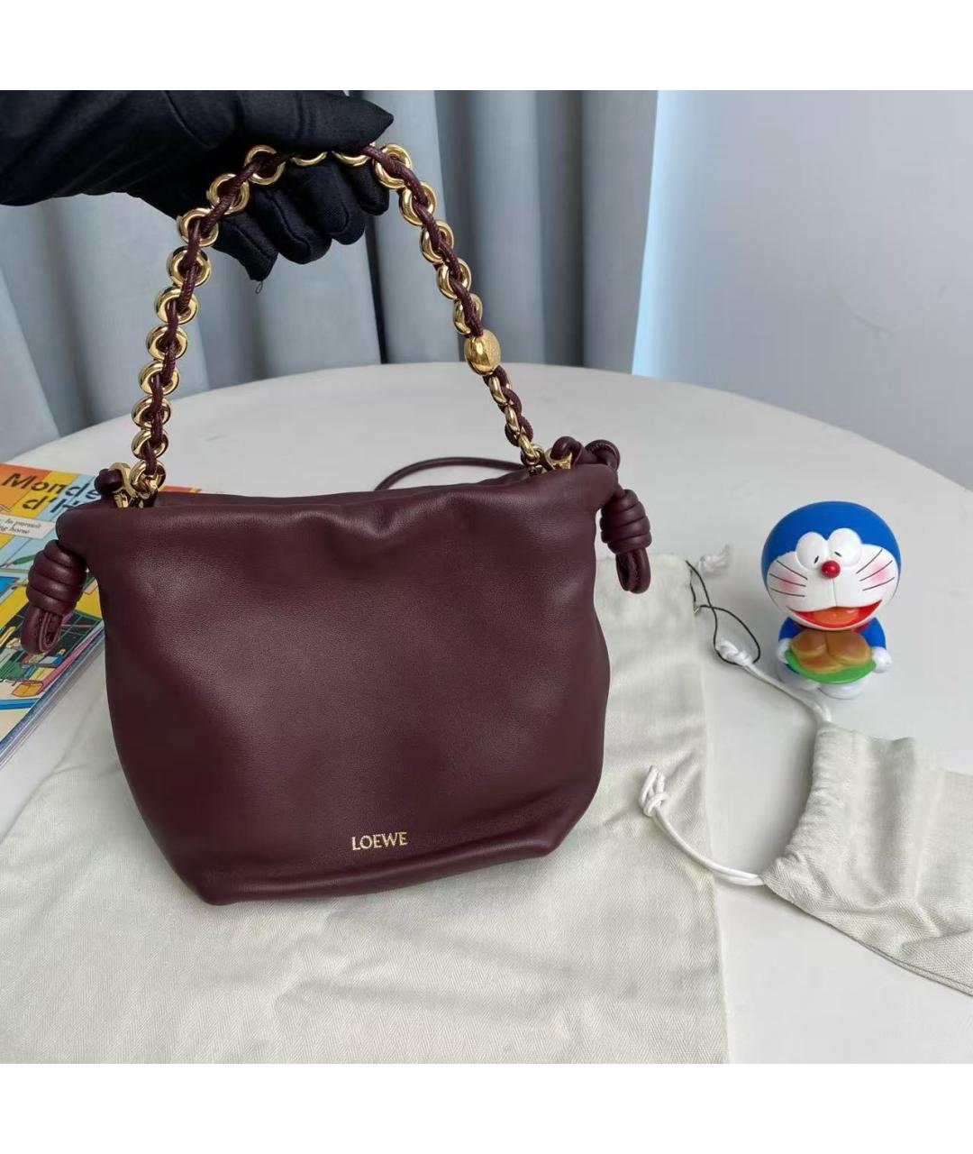 LOEWE Красная кожаная сумка с короткими ручками, фото 7