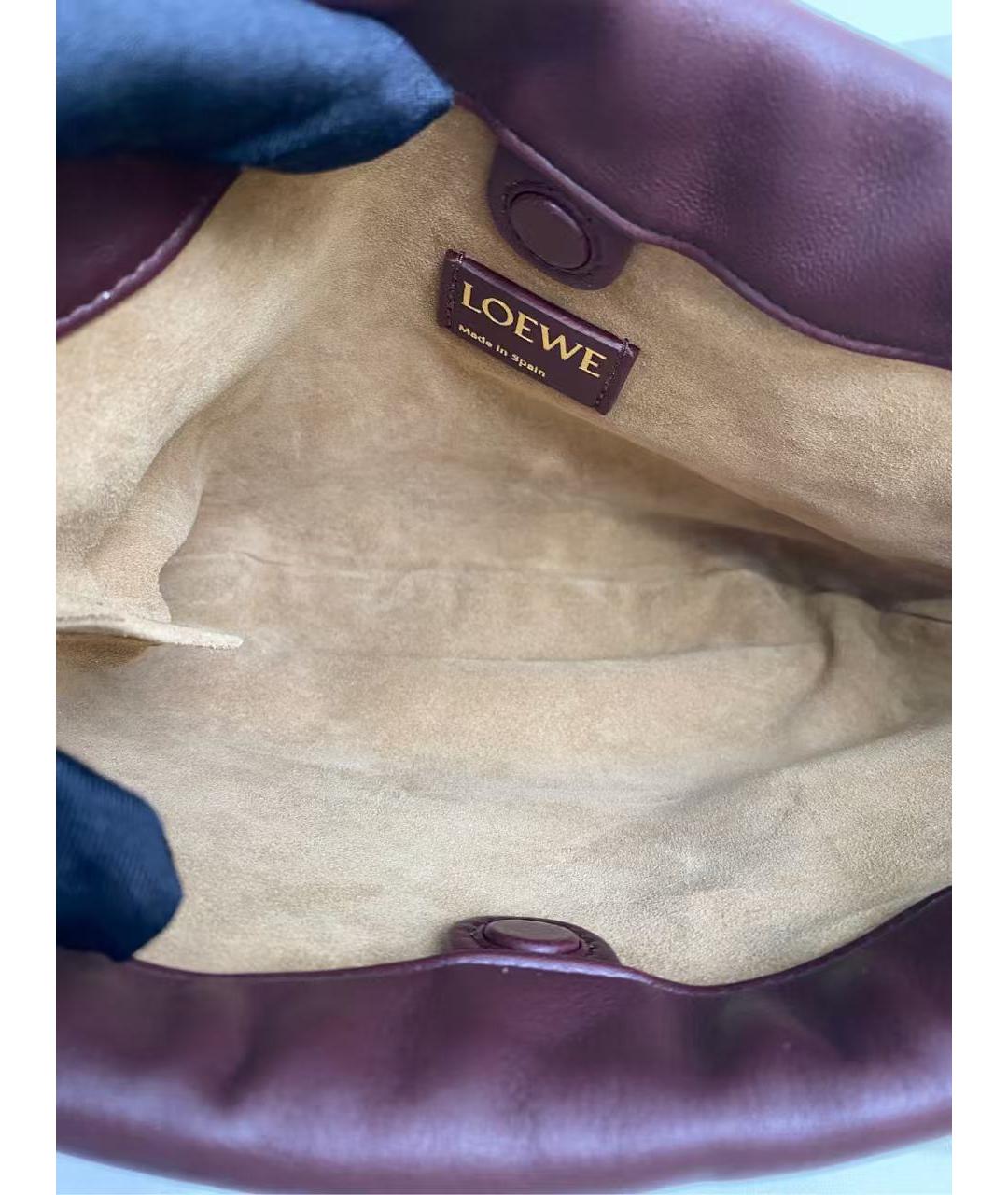 LOEWE Красная кожаная сумка с короткими ручками, фото 6