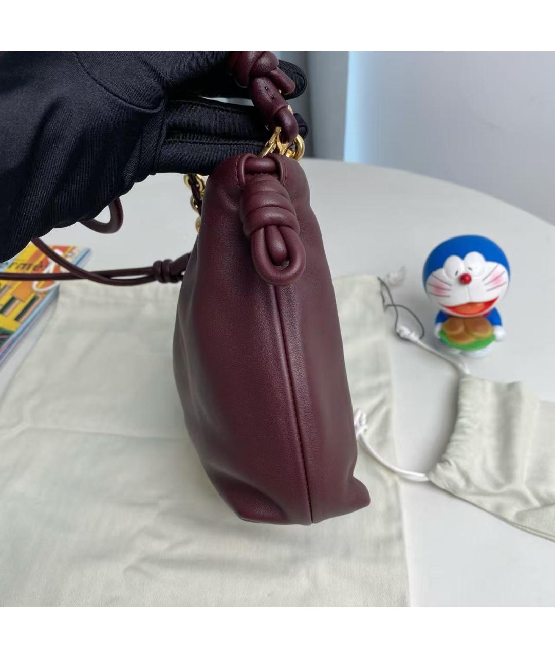 LOEWE Красная кожаная сумка с короткими ручками, фото 4