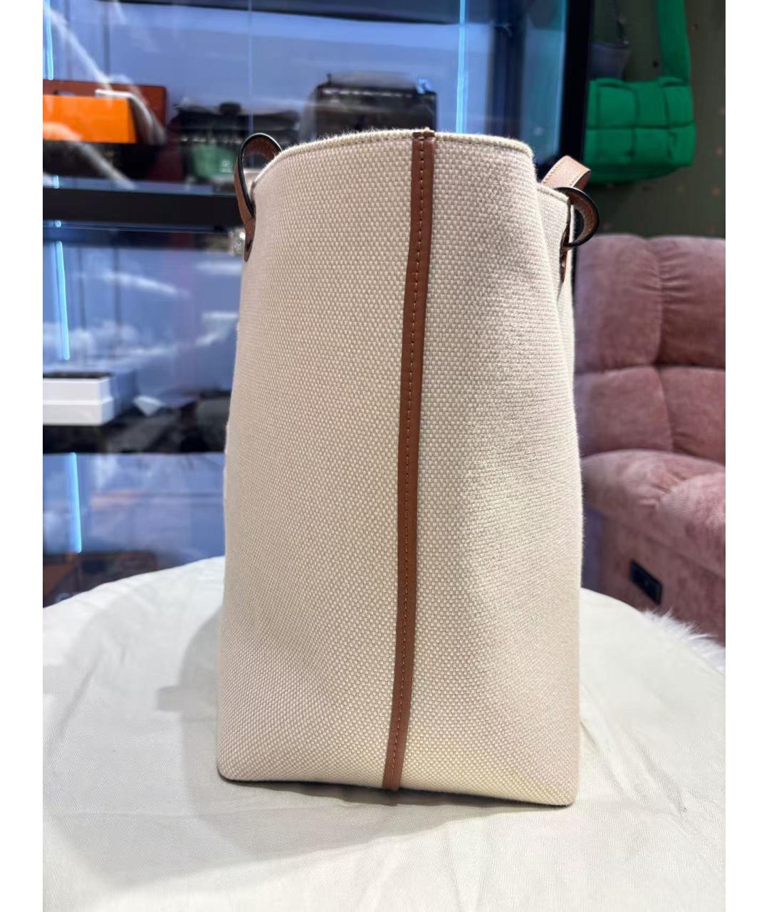 LOEWE Бежевая тканевая сумка тоут, фото 4