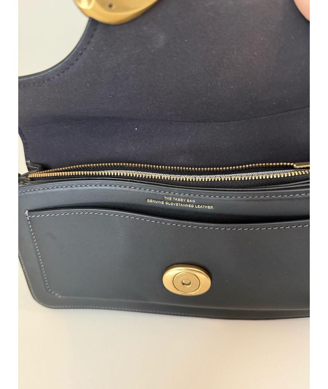 COACH Черная кожаная сумка с короткими ручками, фото 4