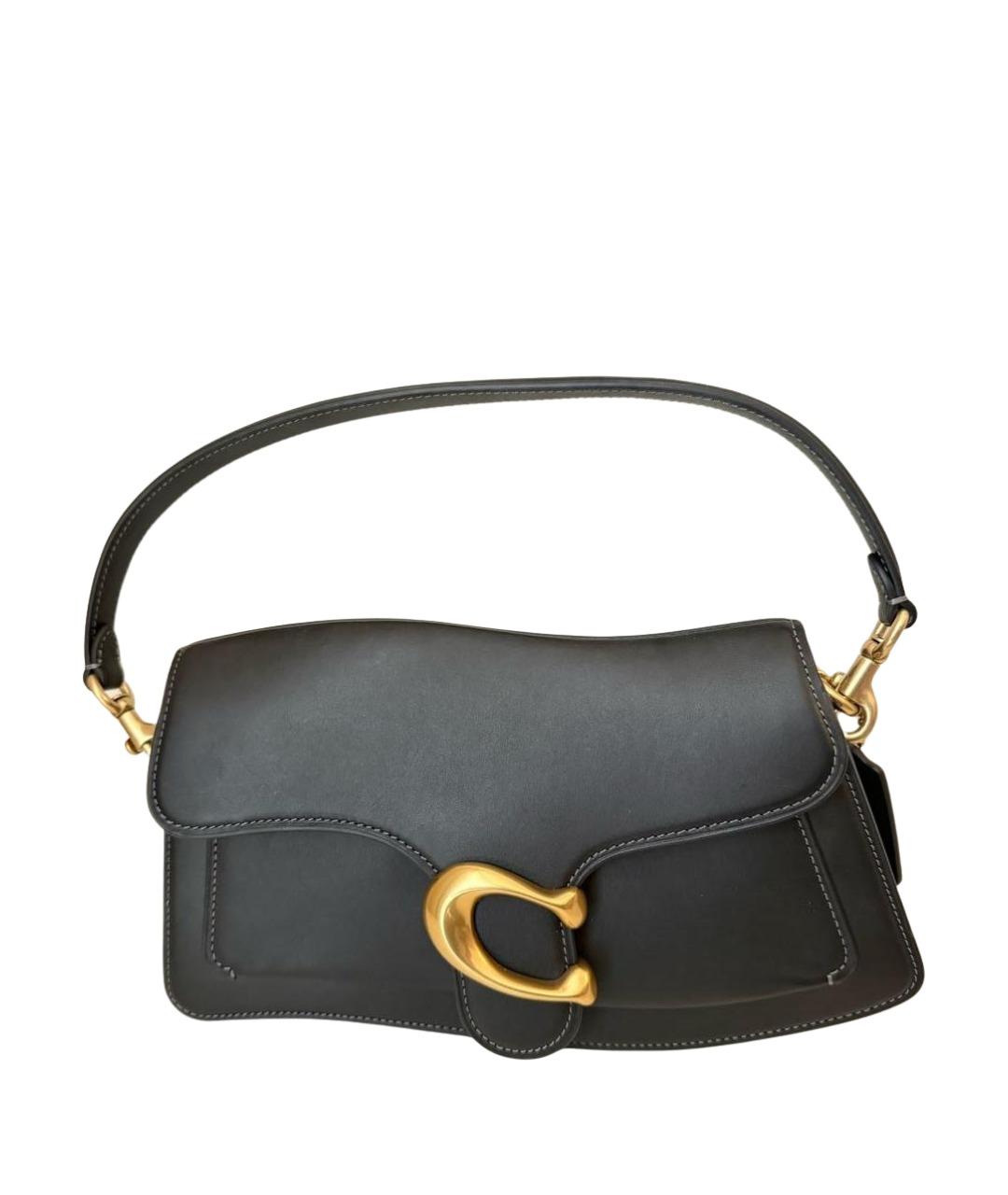 COACH Черная кожаная сумка с короткими ручками, фото 1