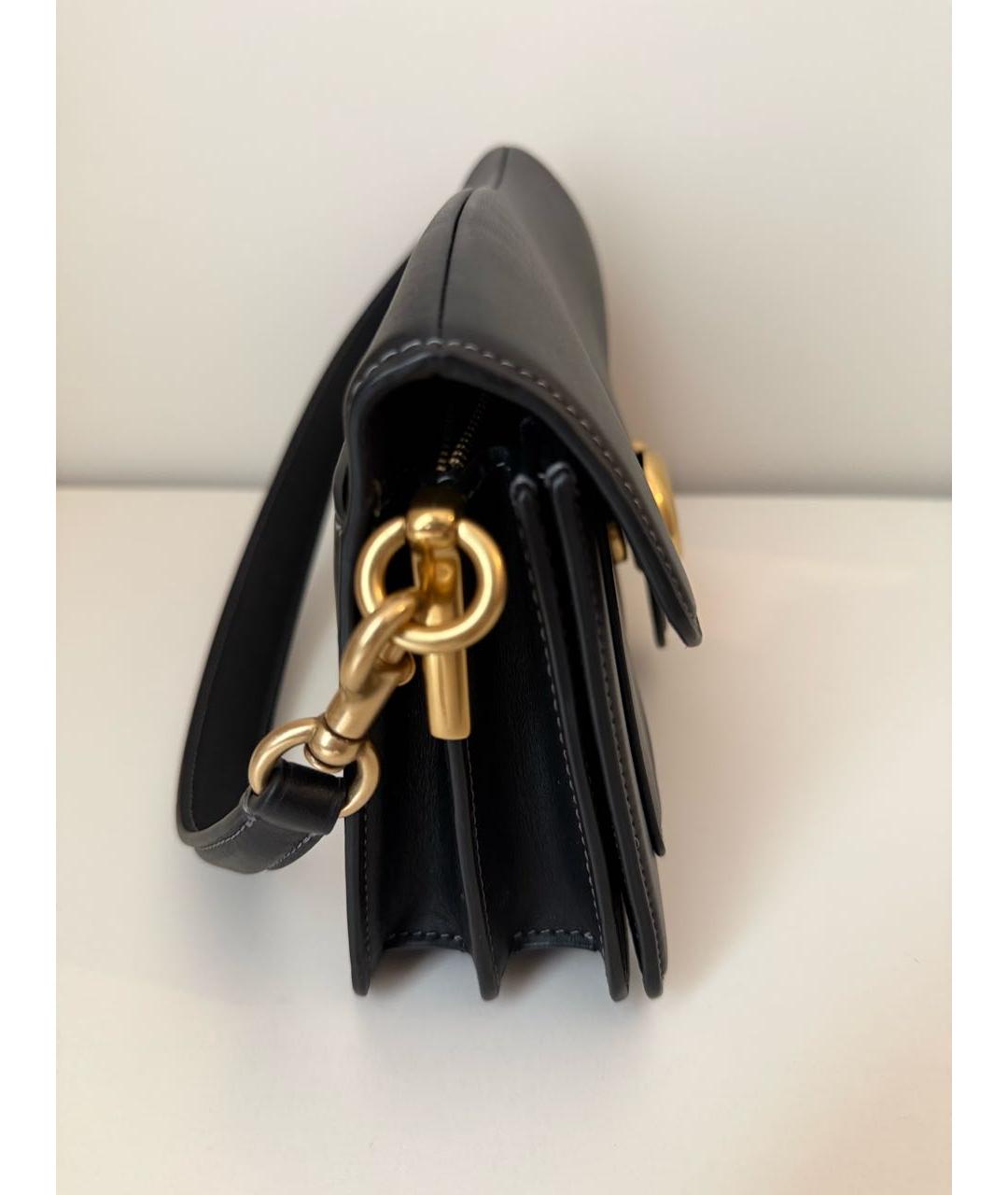 COACH Черная кожаная сумка с короткими ручками, фото 6