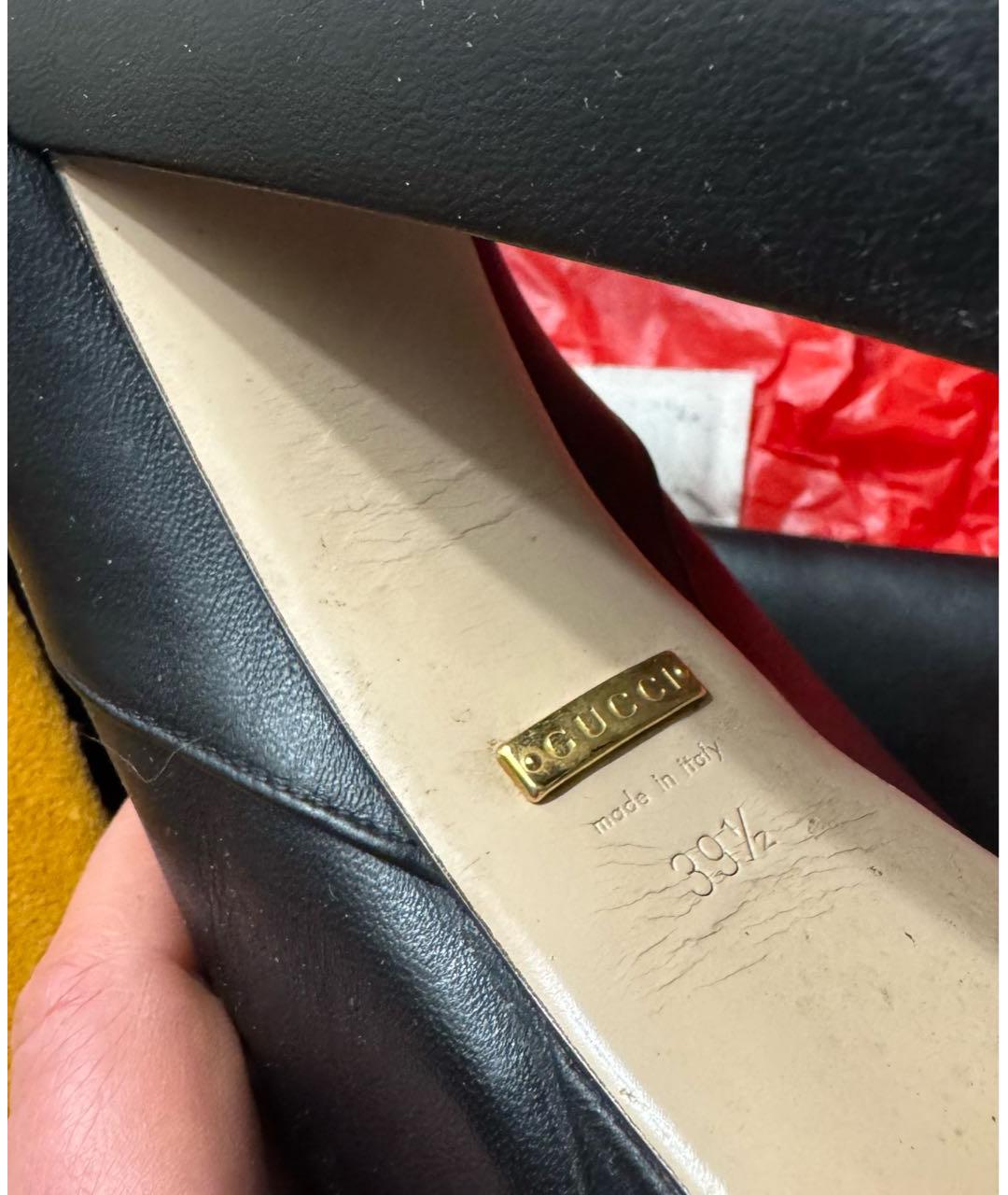 GUCCI Черные кожаные сапоги, фото 7