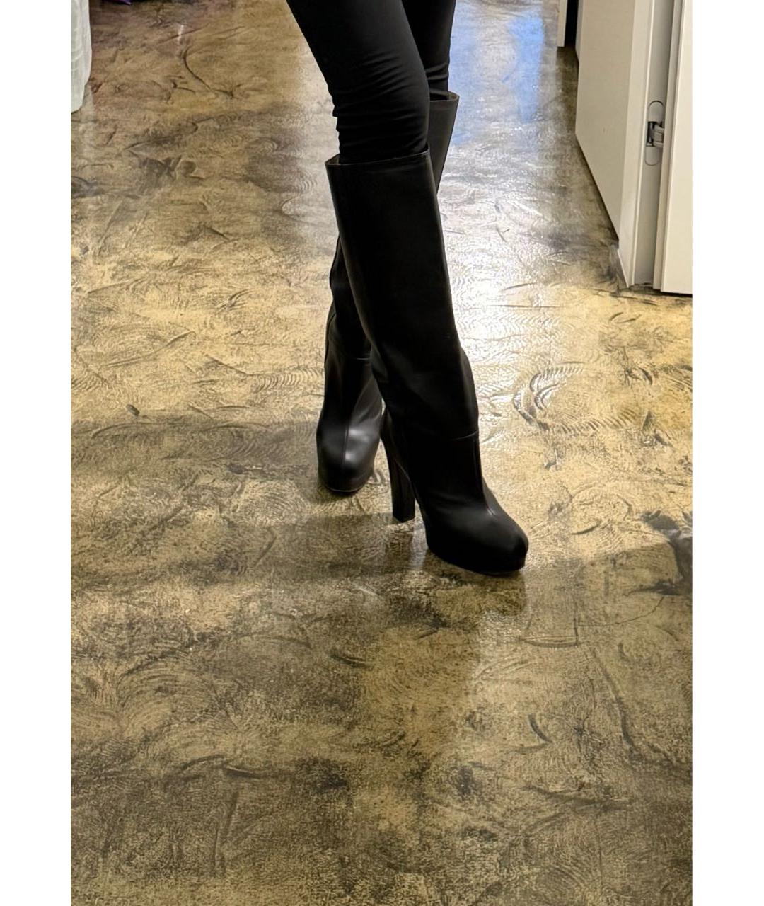 GUCCI Черные кожаные сапоги, фото 5
