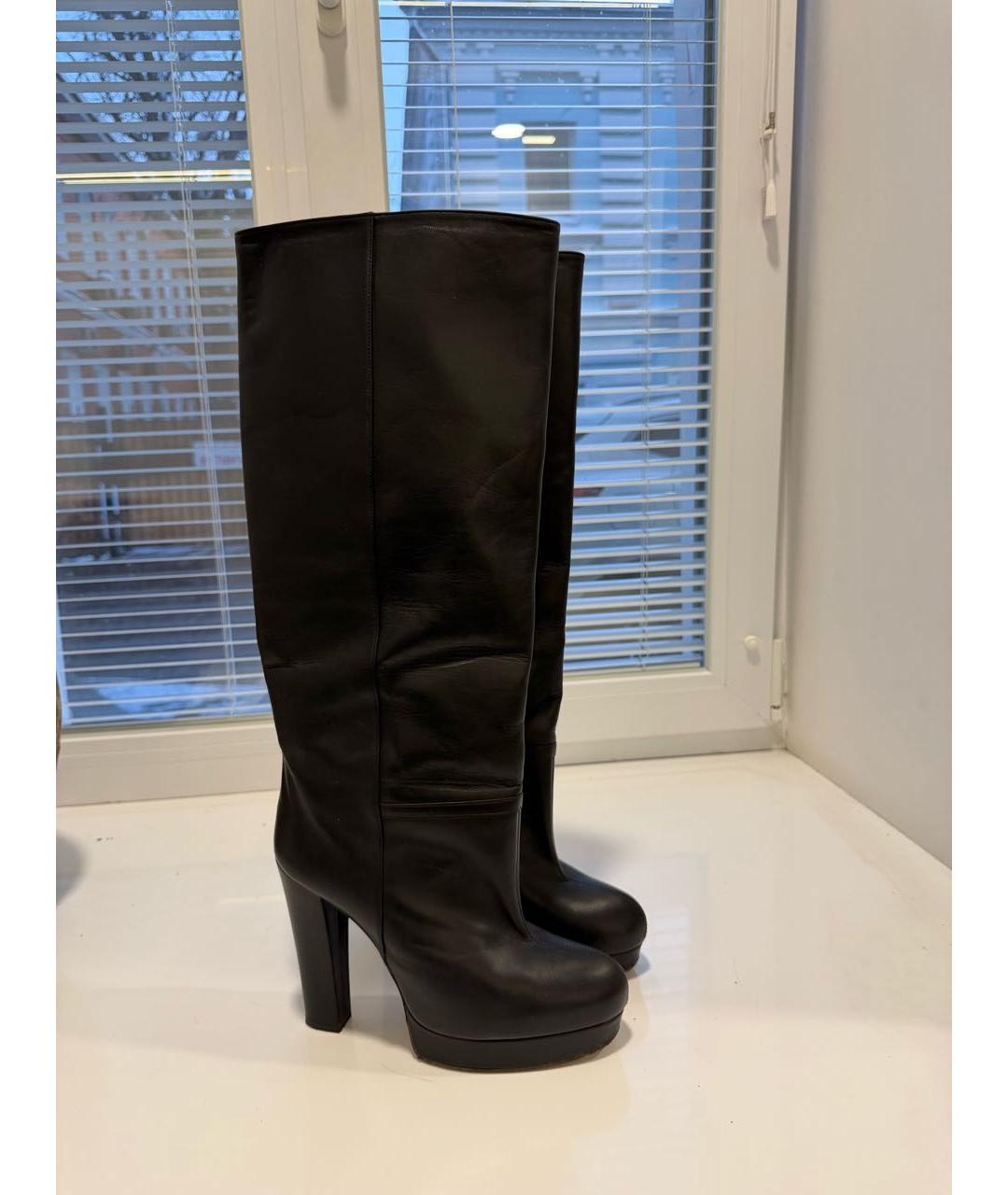 GUCCI Черные кожаные сапоги, фото 8