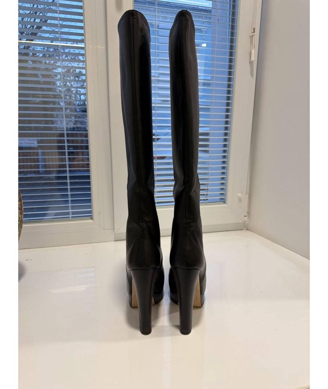 GUCCI Черные кожаные сапоги, фото 3