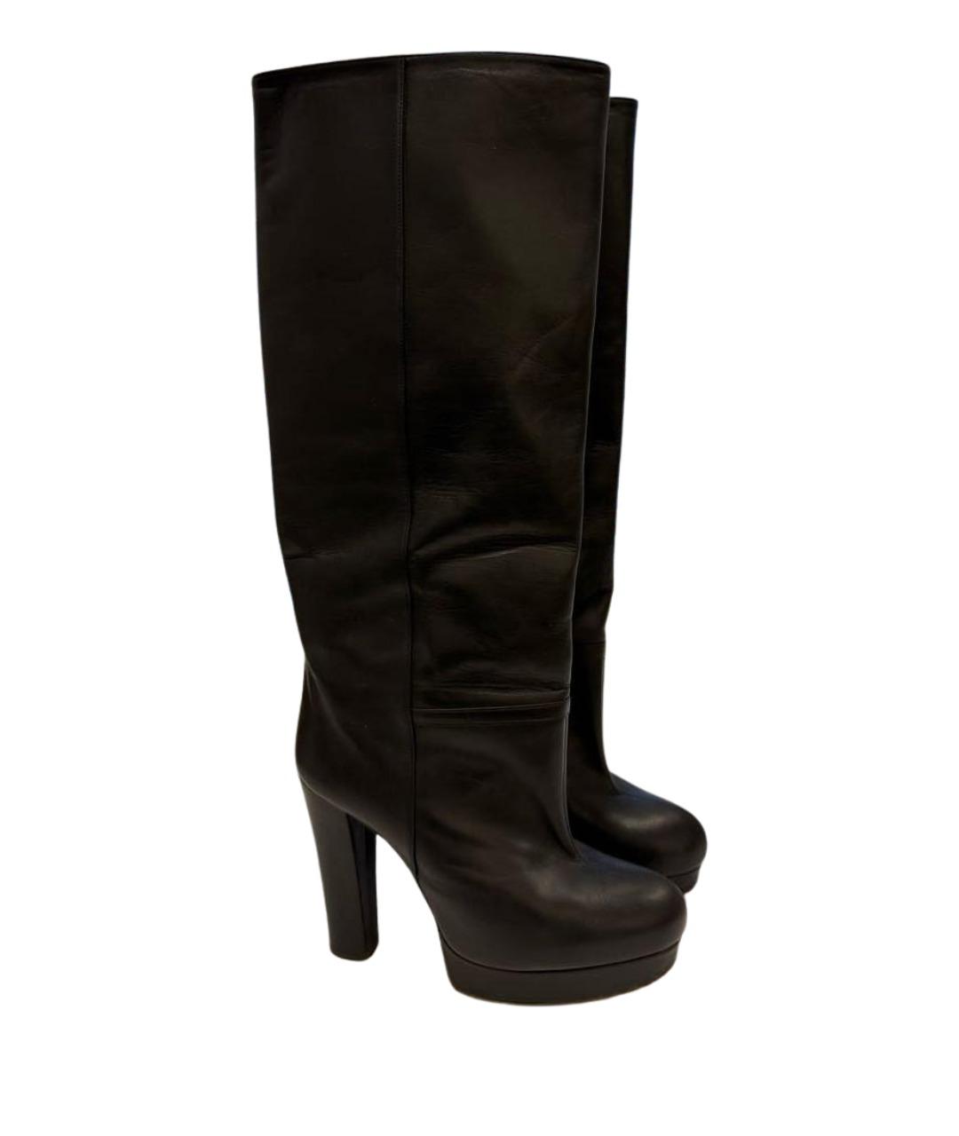 GUCCI Черные кожаные сапоги, фото 1