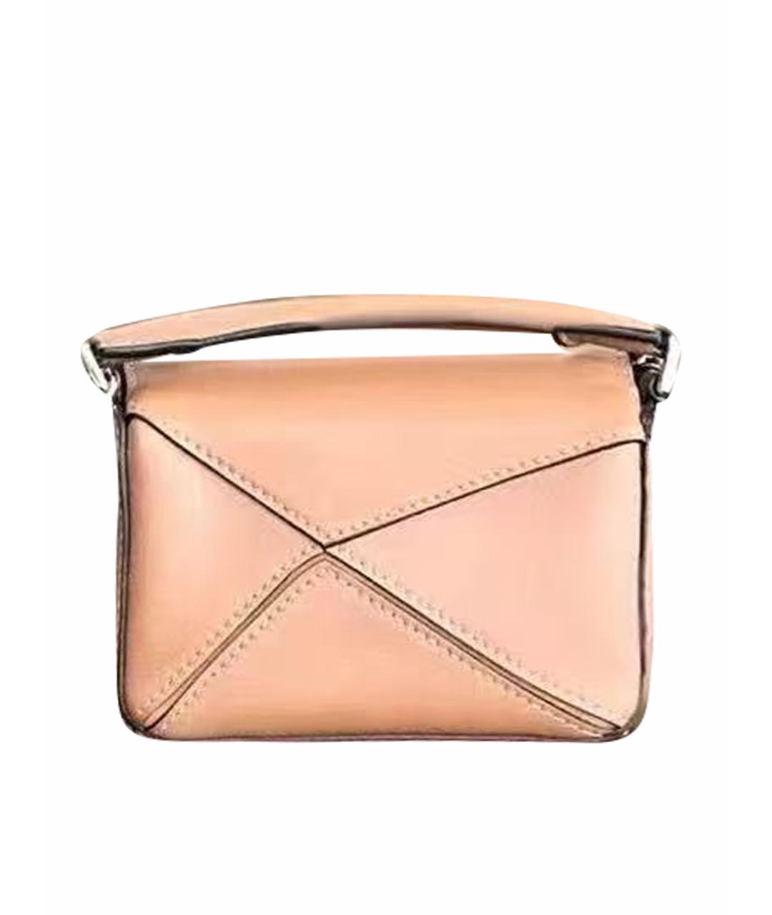 LOEWE Бежевая кожаная сумка с короткими ручками, фото 1