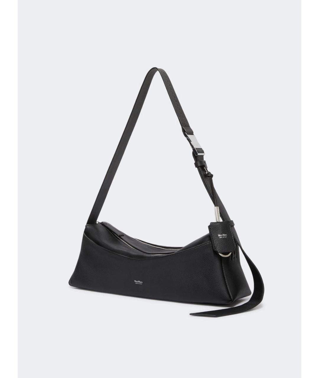 MAX MARA Черная кожаная сумка через плечо, фото 3