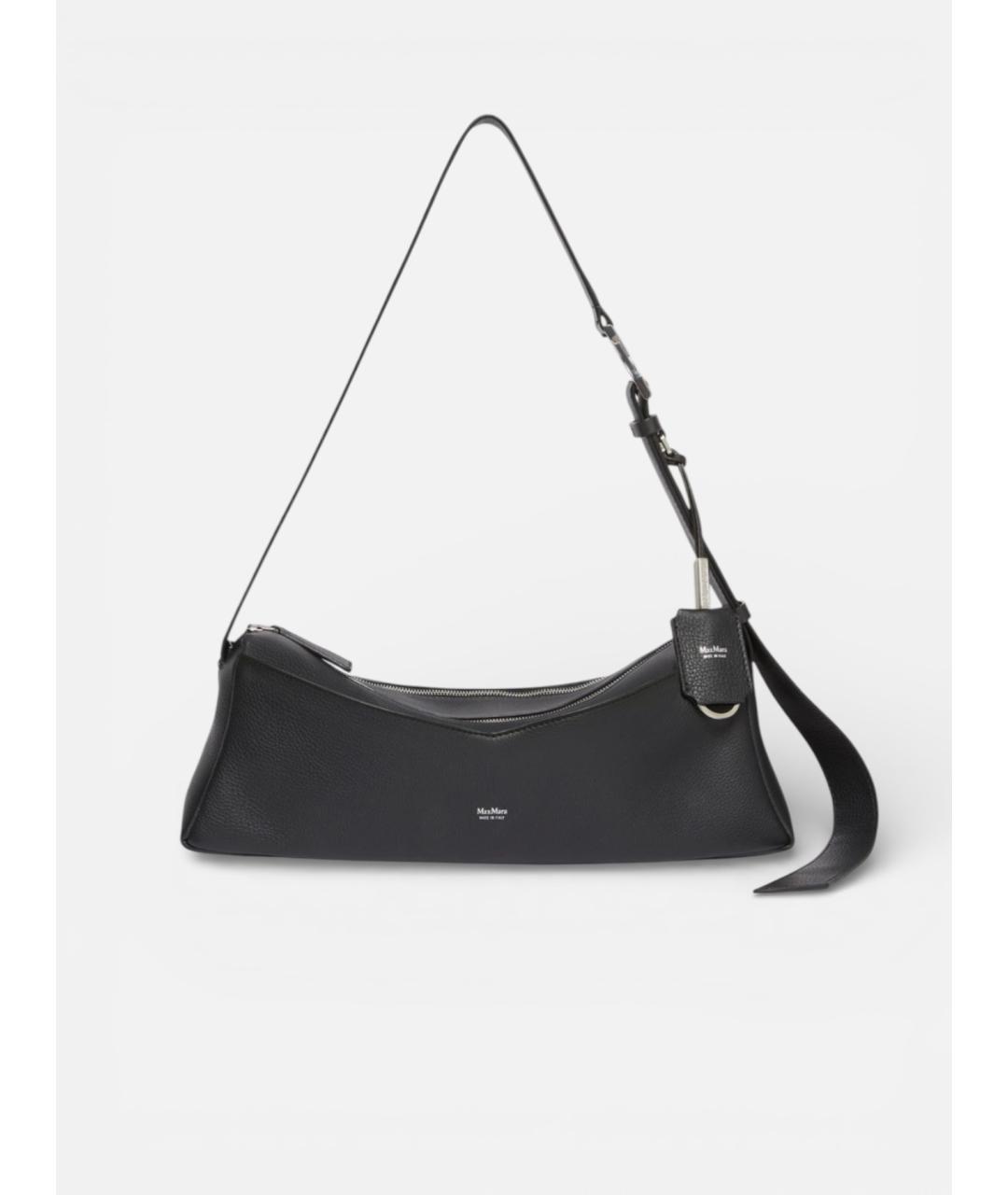 MAX MARA Черная кожаная сумка через плечо, фото 6