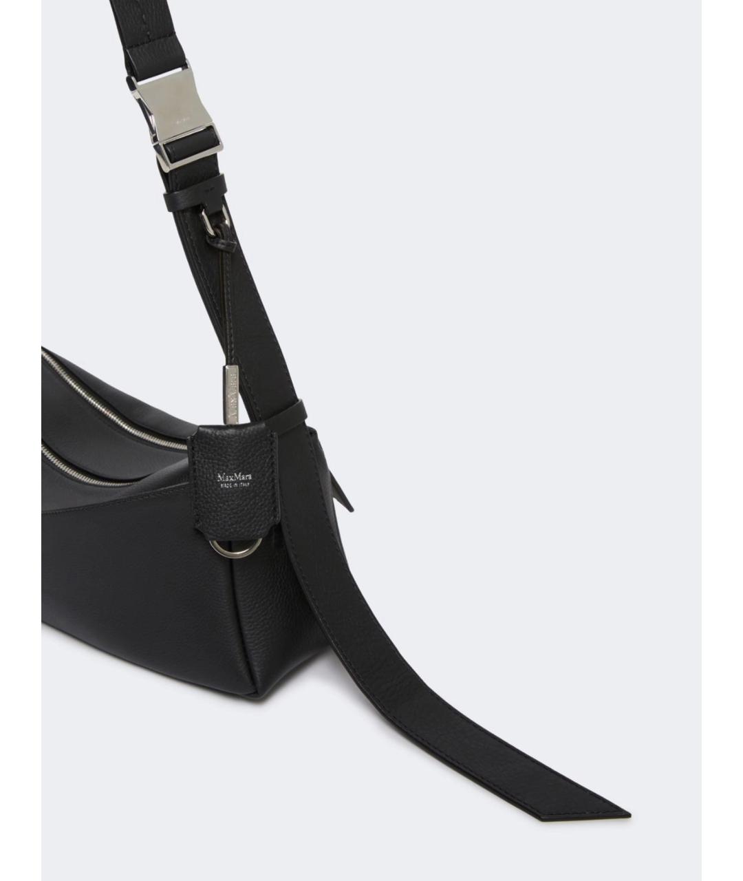 MAX MARA Черная кожаная сумка через плечо, фото 4