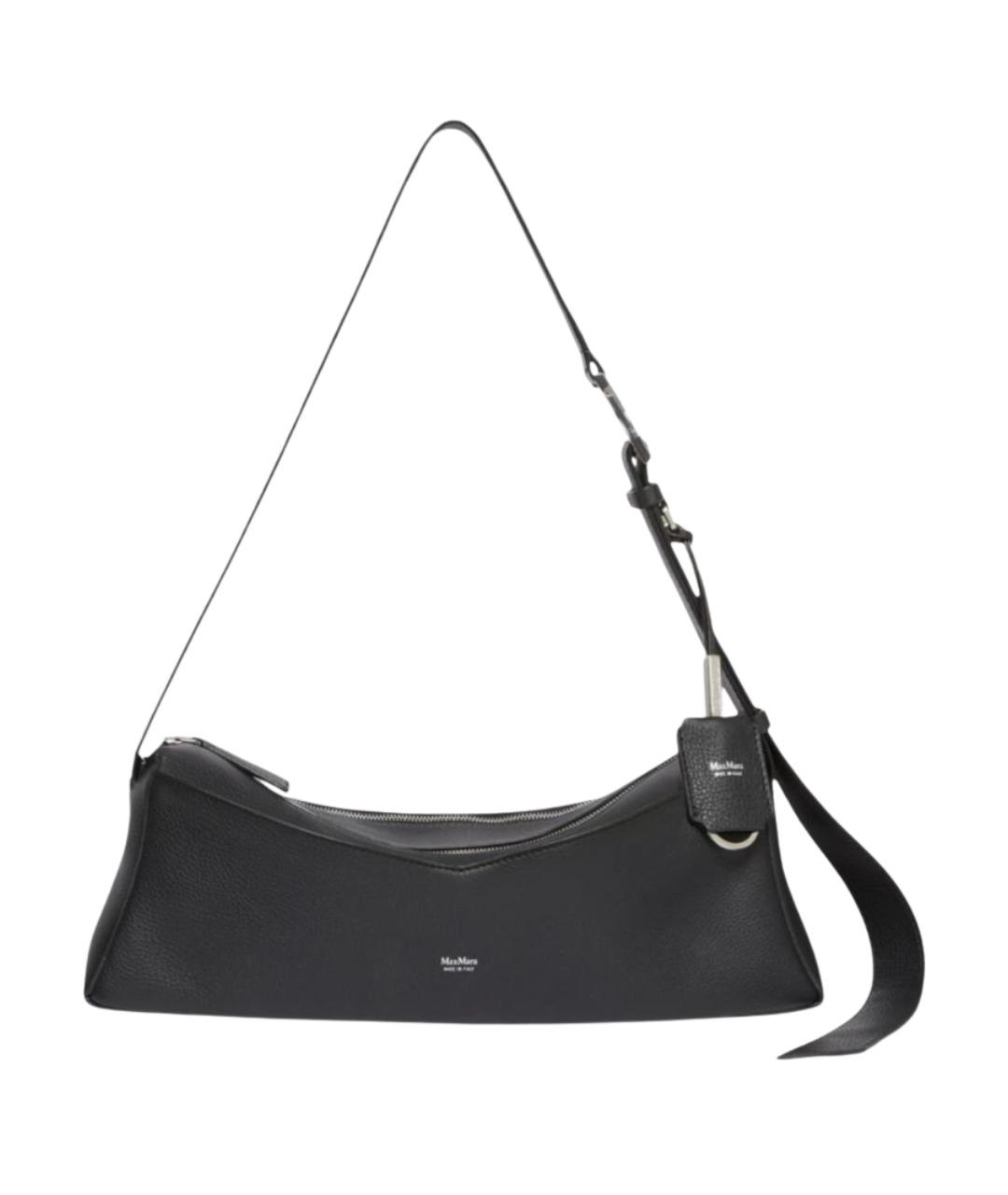 MAX MARA Черная кожаная сумка через плечо, фото 1