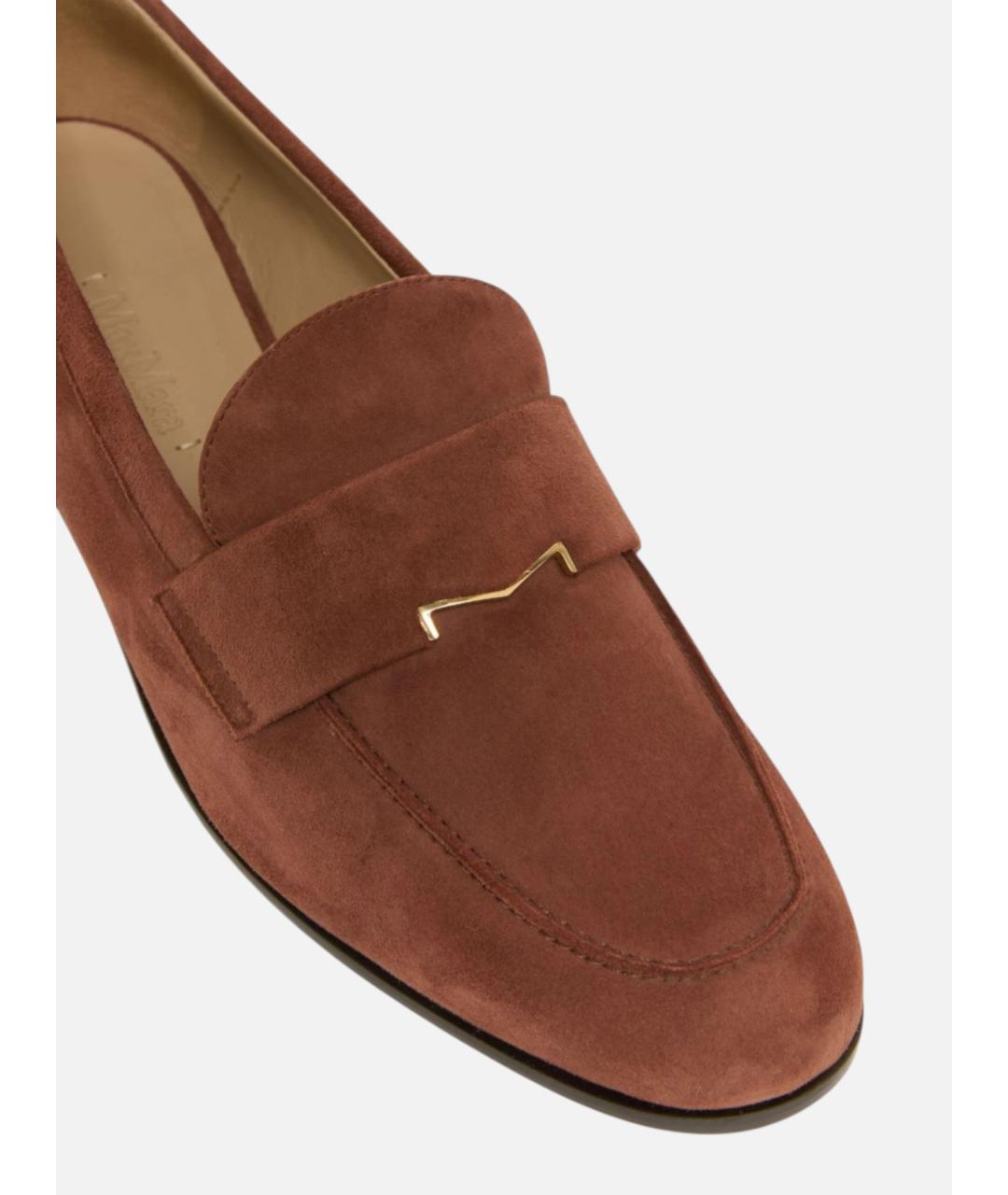 MAX MARA Коричневые замшевые лоферы, фото 3