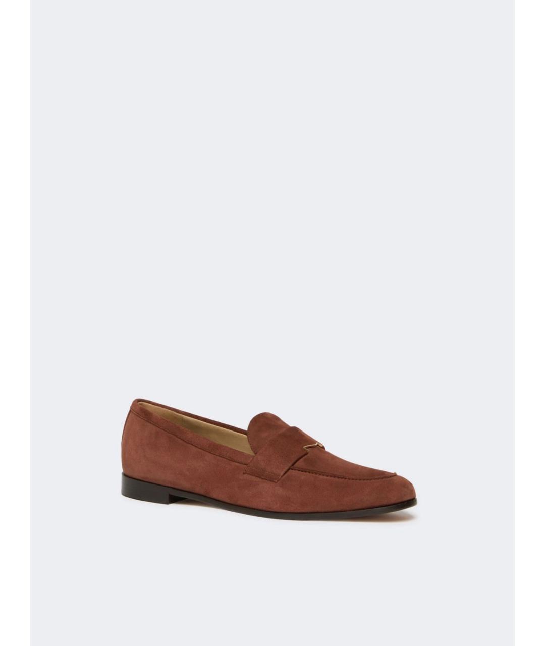 MAX MARA Коричневые замшевые лоферы, фото 2