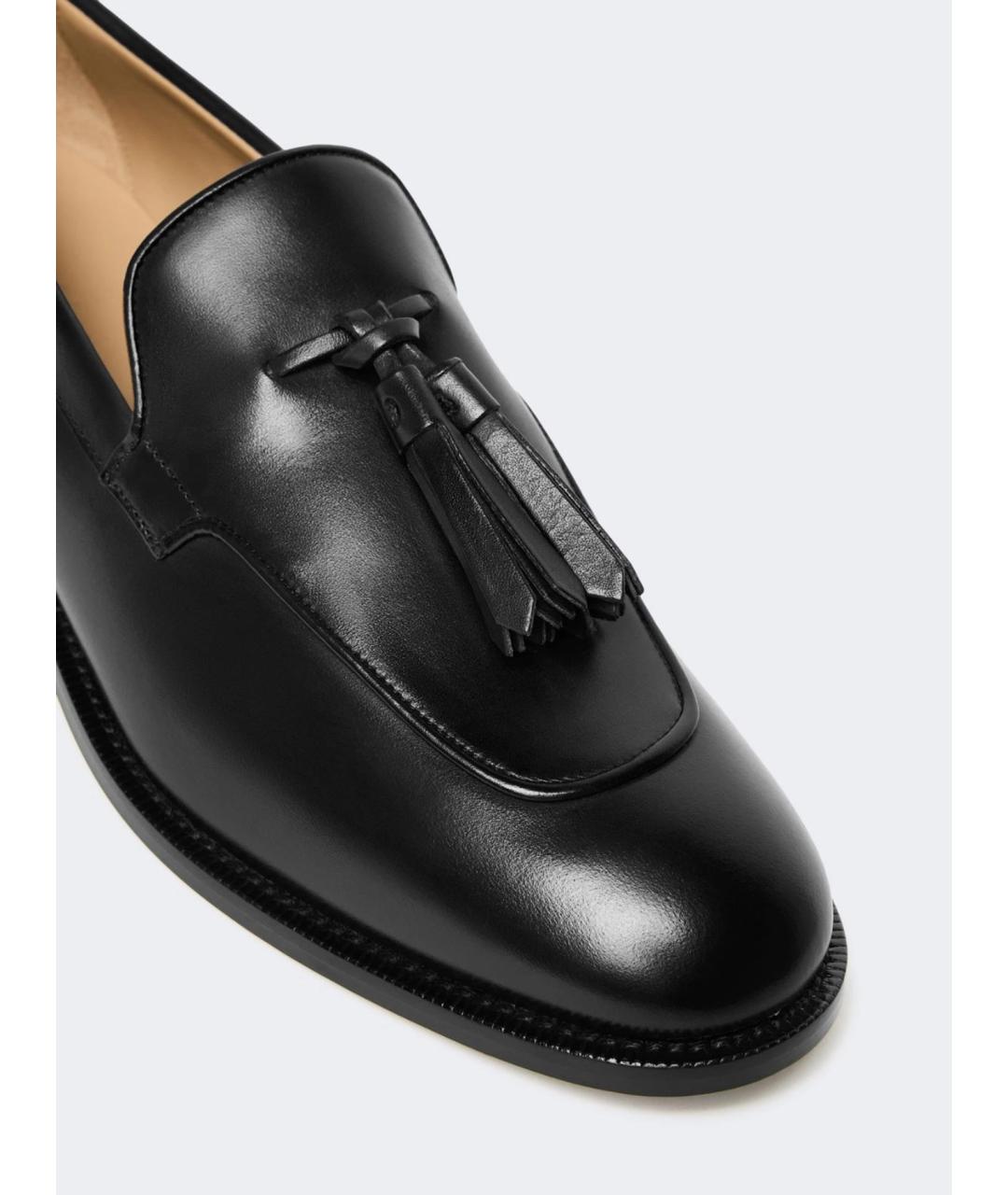 MAX MARA Черные кожаные мокасины, фото 3