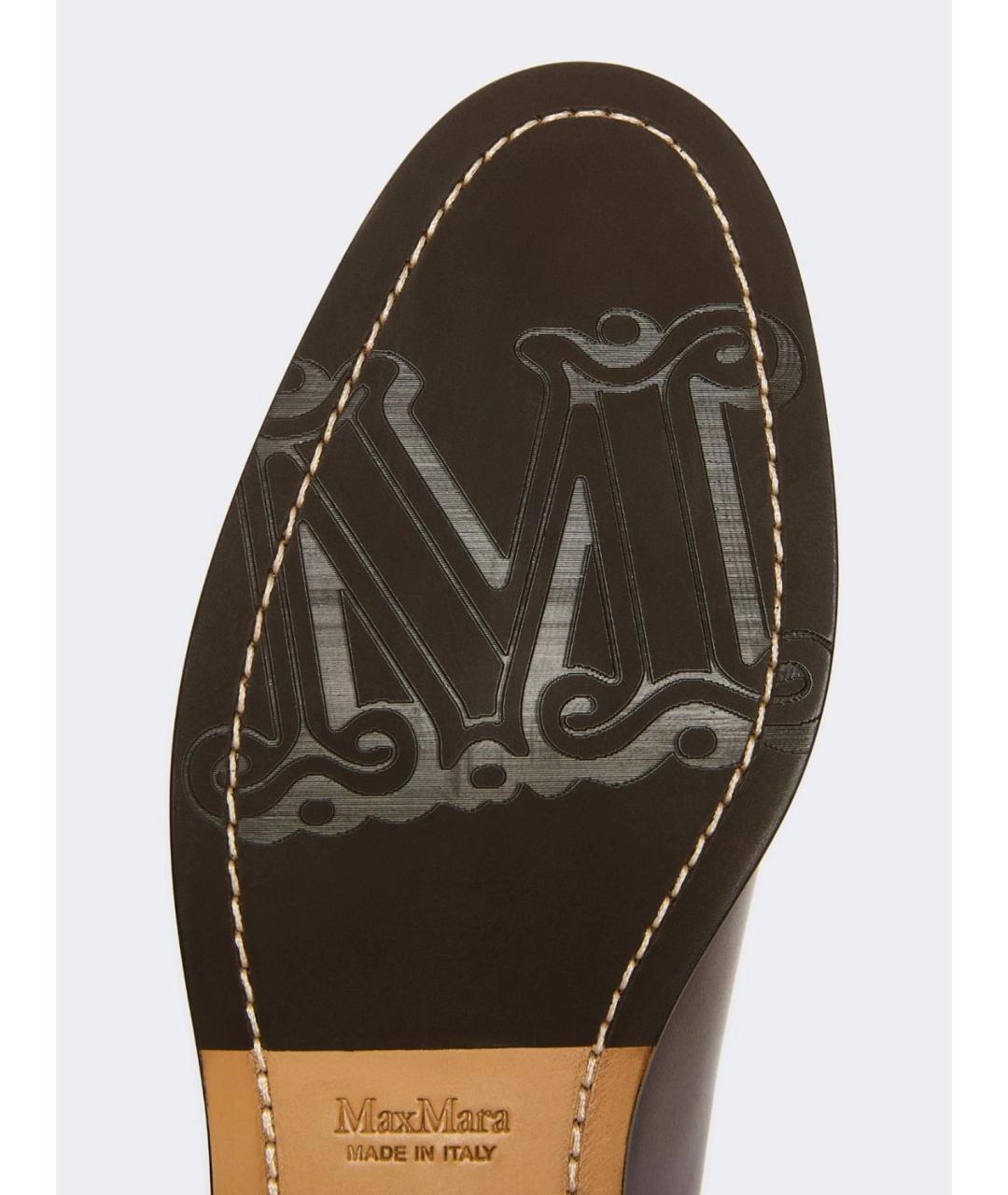 MAX MARA Коричневые кожаные мокасины, фото 4