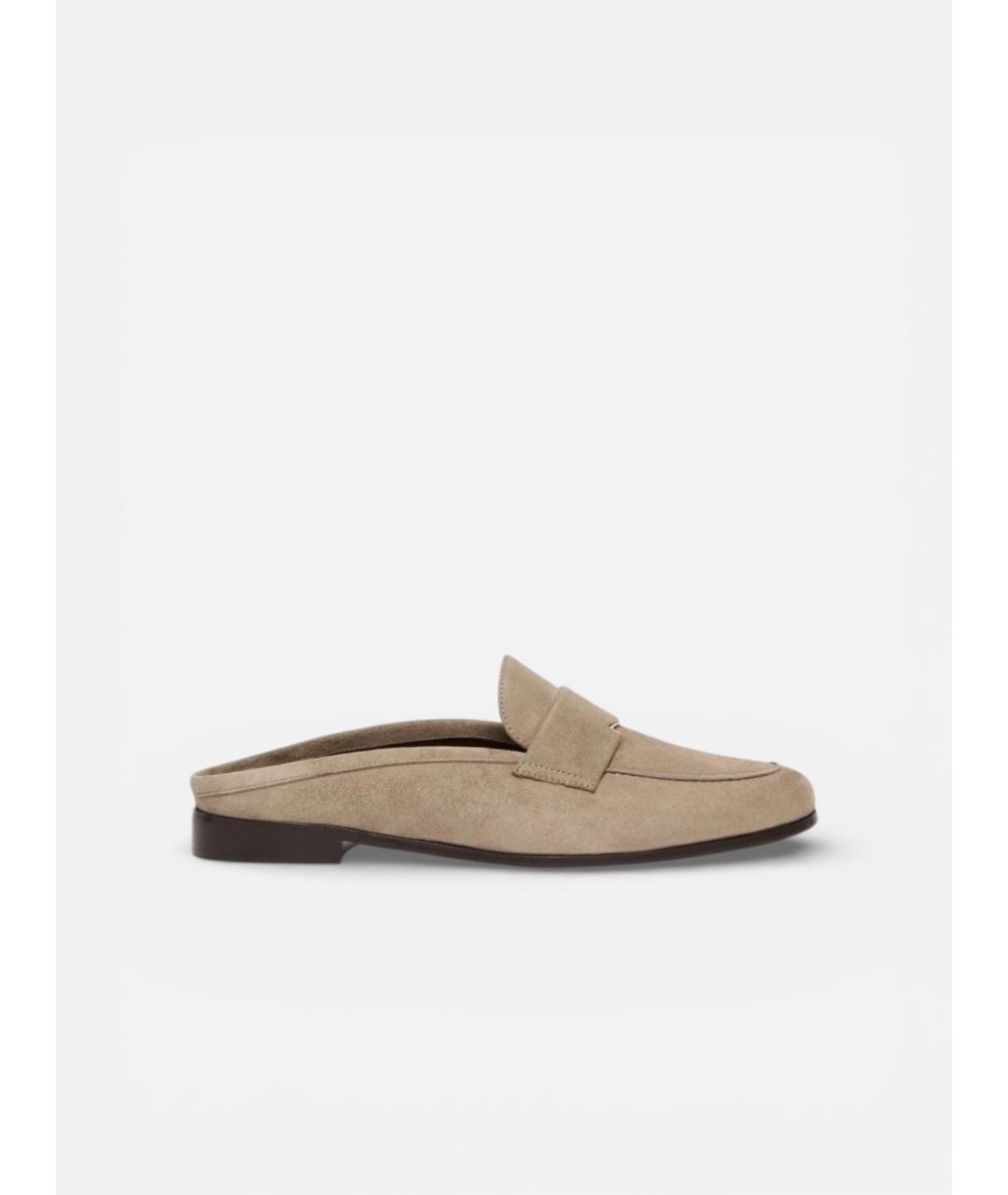 MAX MARA Бежевые замшевые мюли, фото 5