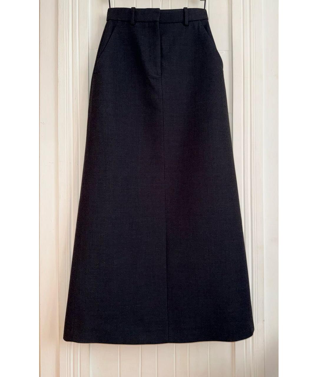 THE ROW Серая шерстяная юбка макси, фото 6
