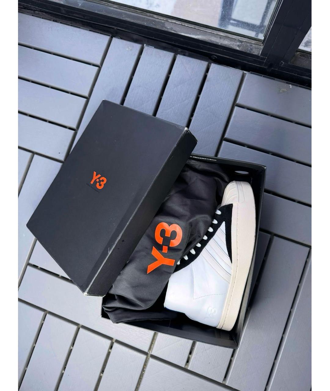 YOHJI YAMAMOTO Черные кожаные низкие кроссовки / кеды, фото 4