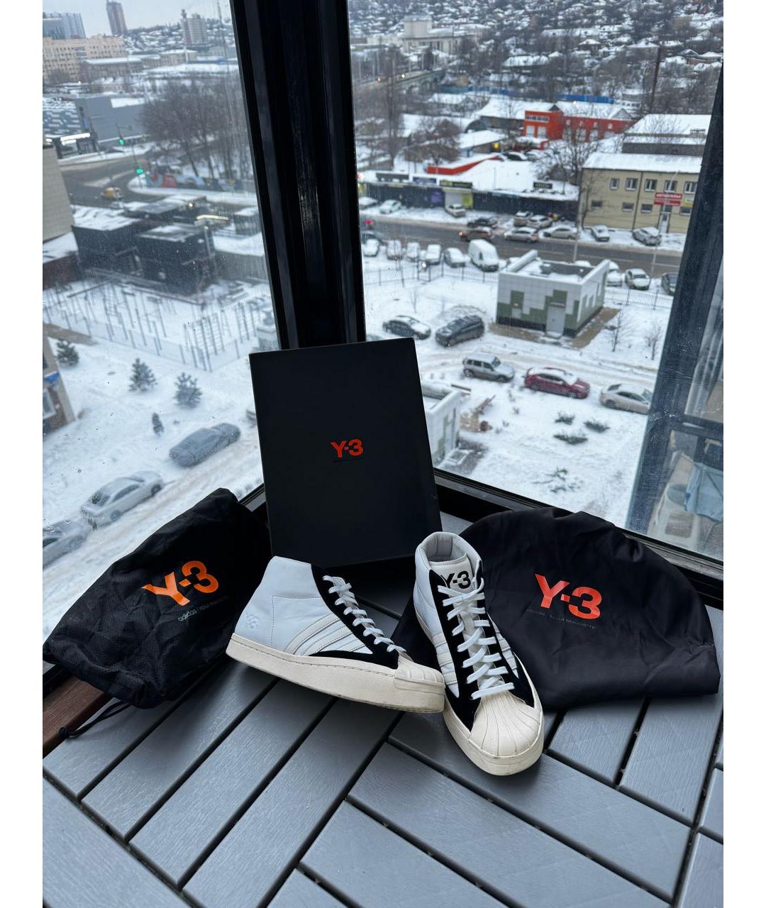 YOHJI YAMAMOTO Черные кожаные низкие кроссовки / кеды, фото 2