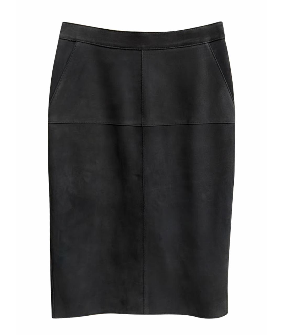 P.A.R.O.S.H. Коричневая замшевая юбка миди, фото 1