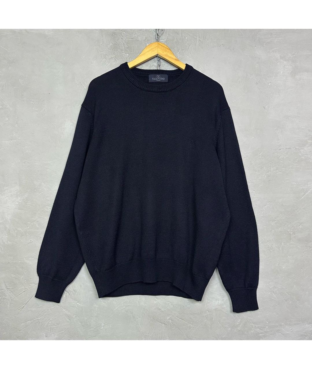 VALENTINO Темно-синий шерстяной джемпер / свитер, фото 7