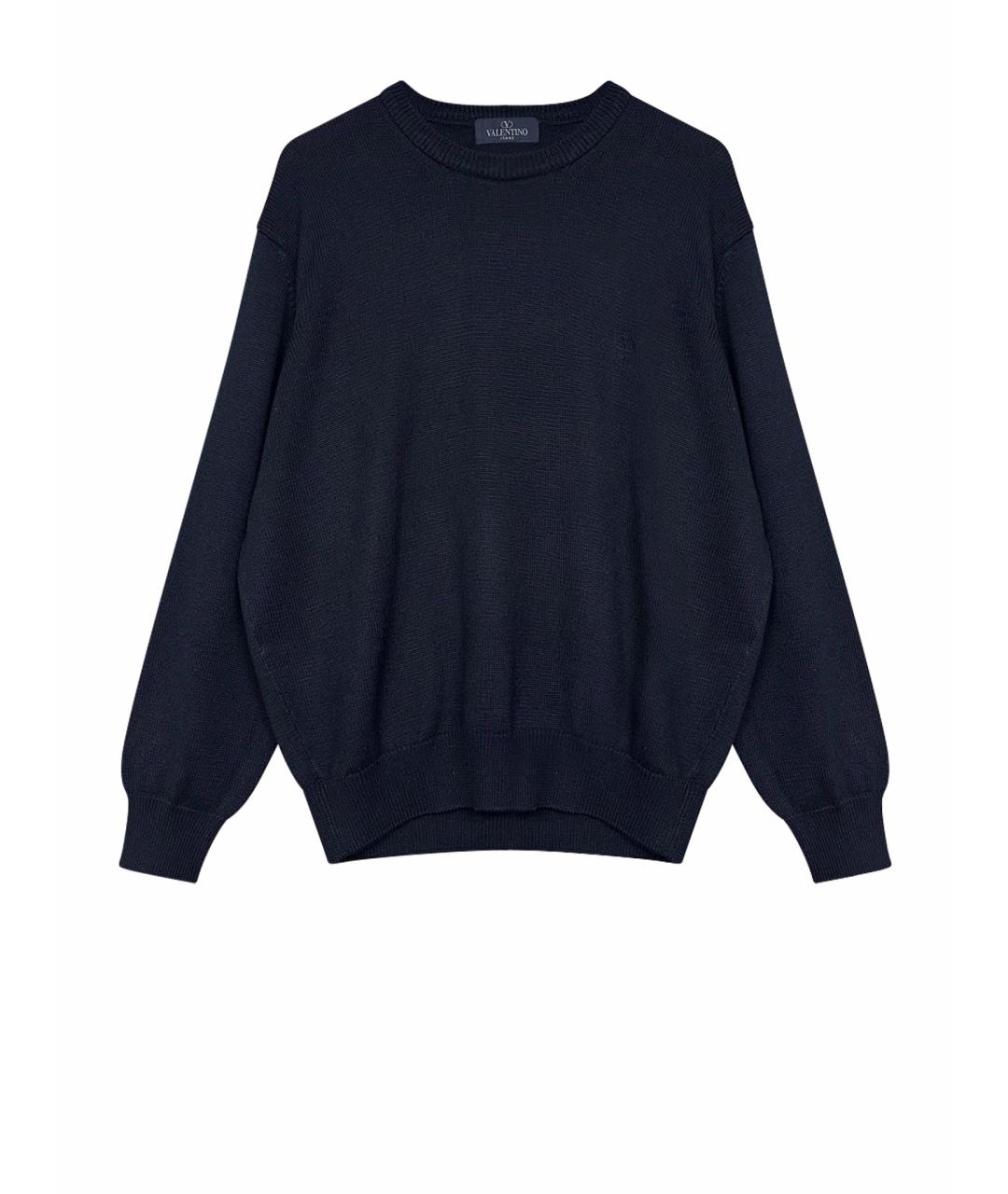 VALENTINO Темно-синий шерстяной джемпер / свитер, фото 1