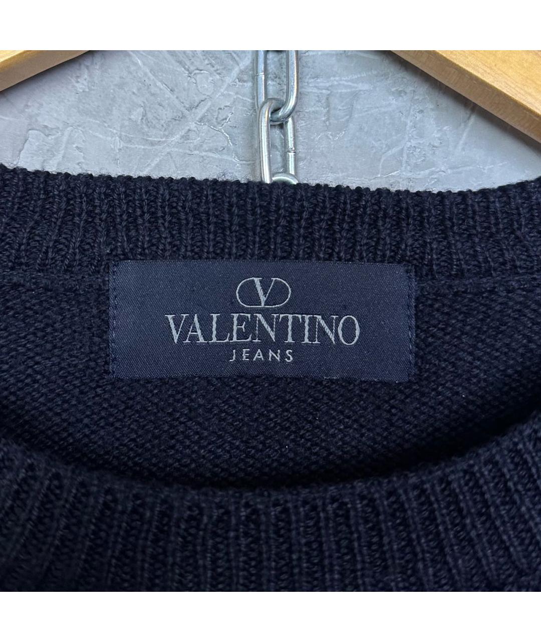 VALENTINO Темно-синий шерстяной джемпер / свитер, фото 4