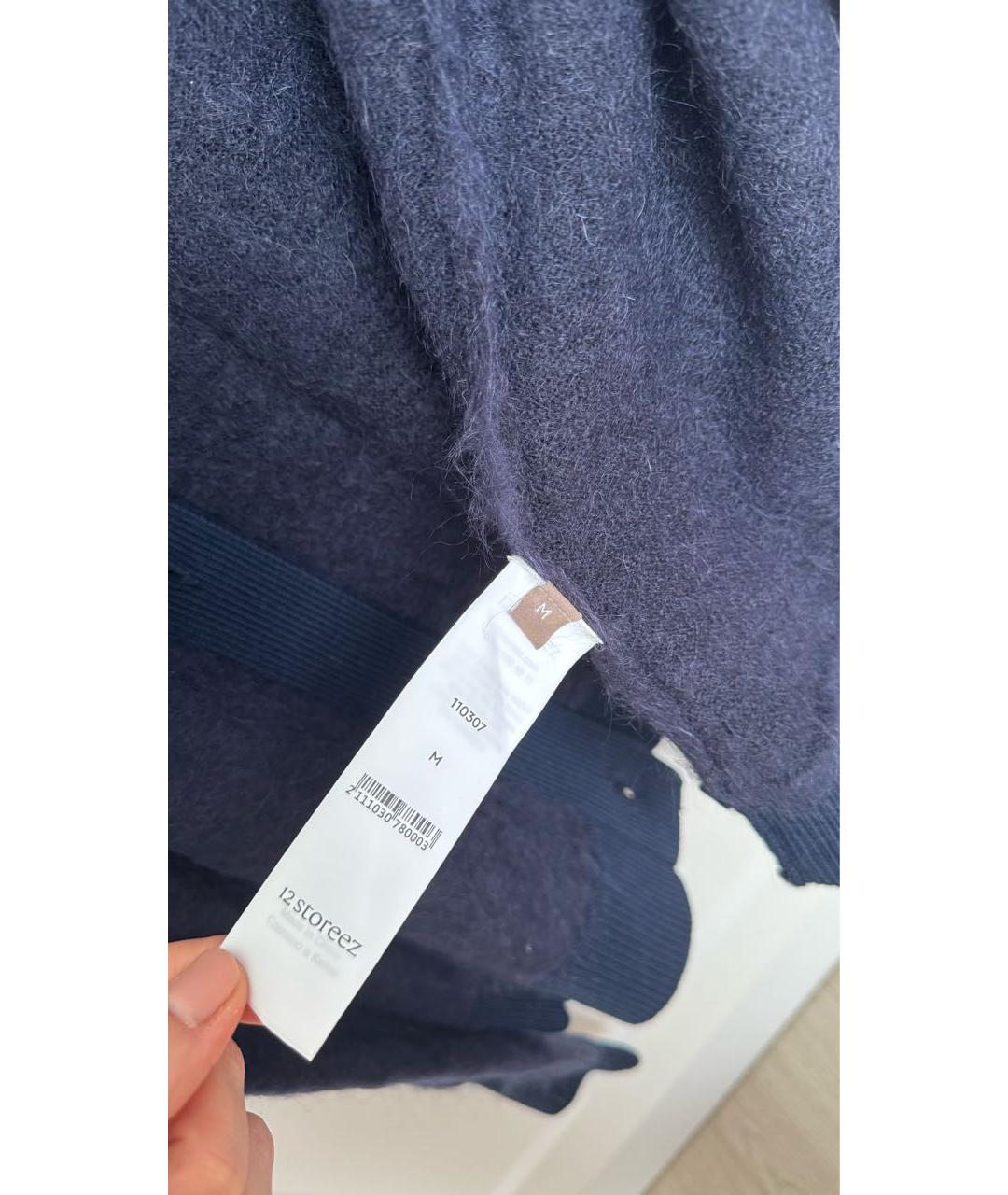 12 STOREEZ Темно-синий шерстяной кардиган, фото 6