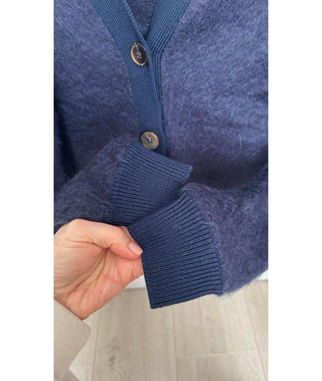 12 STOREEZ Темно-синий шерстяной кардиган, фото 7