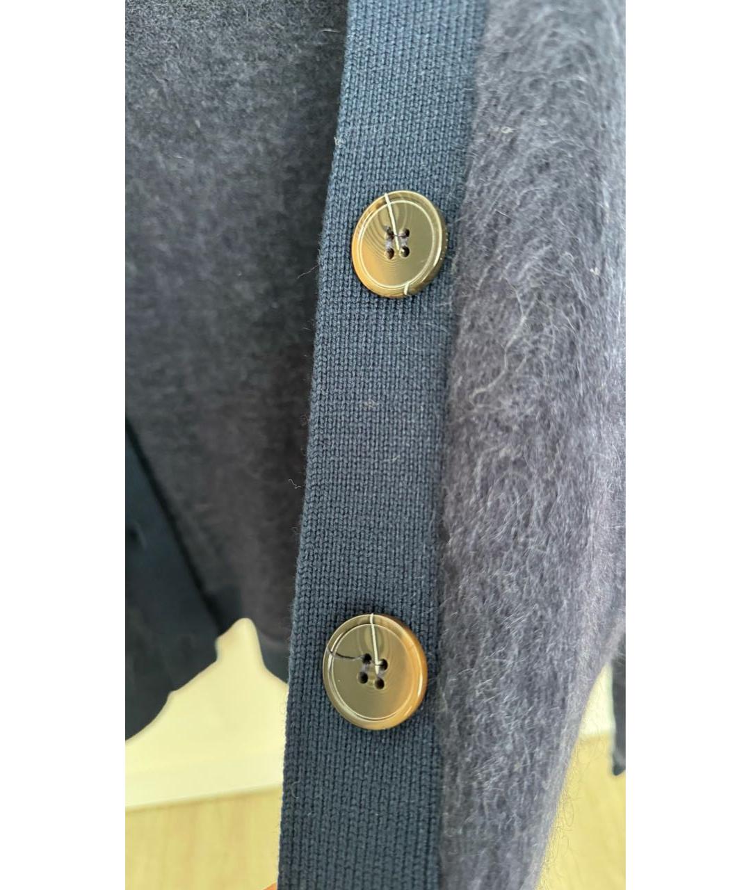 12 STOREEZ Темно-синий шерстяной кардиган, фото 5
