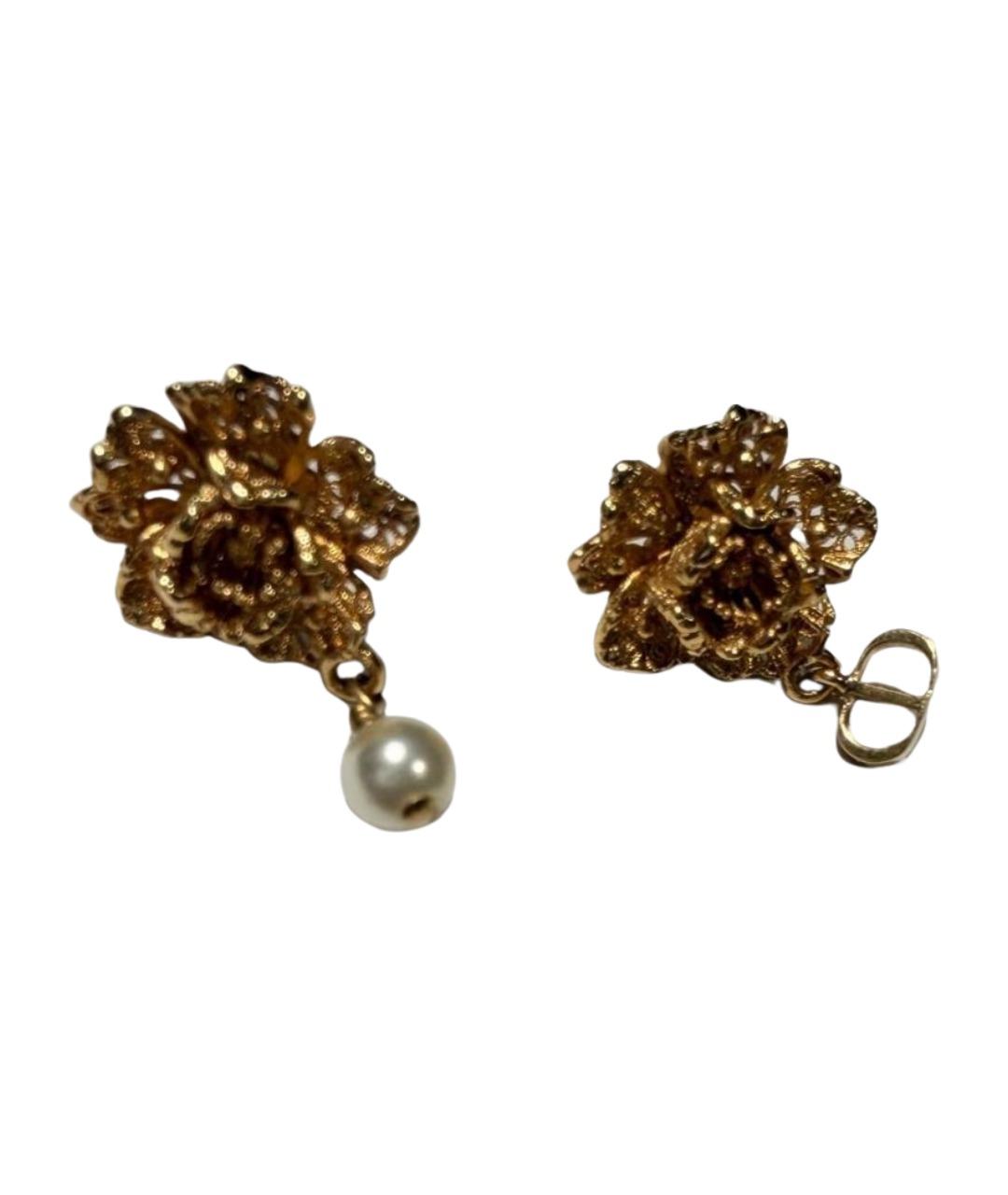 CHRISTIAN DIOR Золотые металлические серьги, фото 1