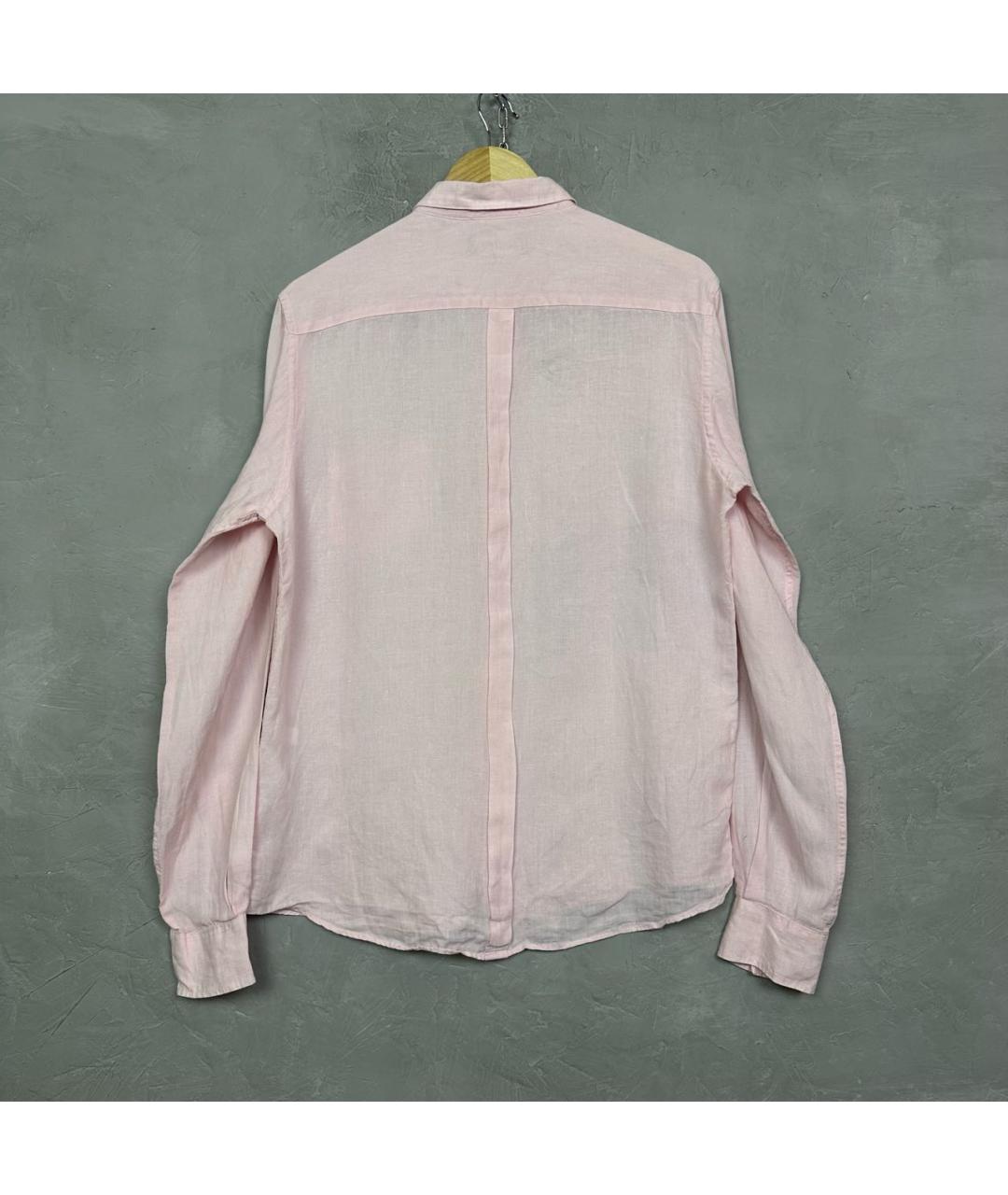 DKNY Розовая льняная классическая рубашка, фото 5