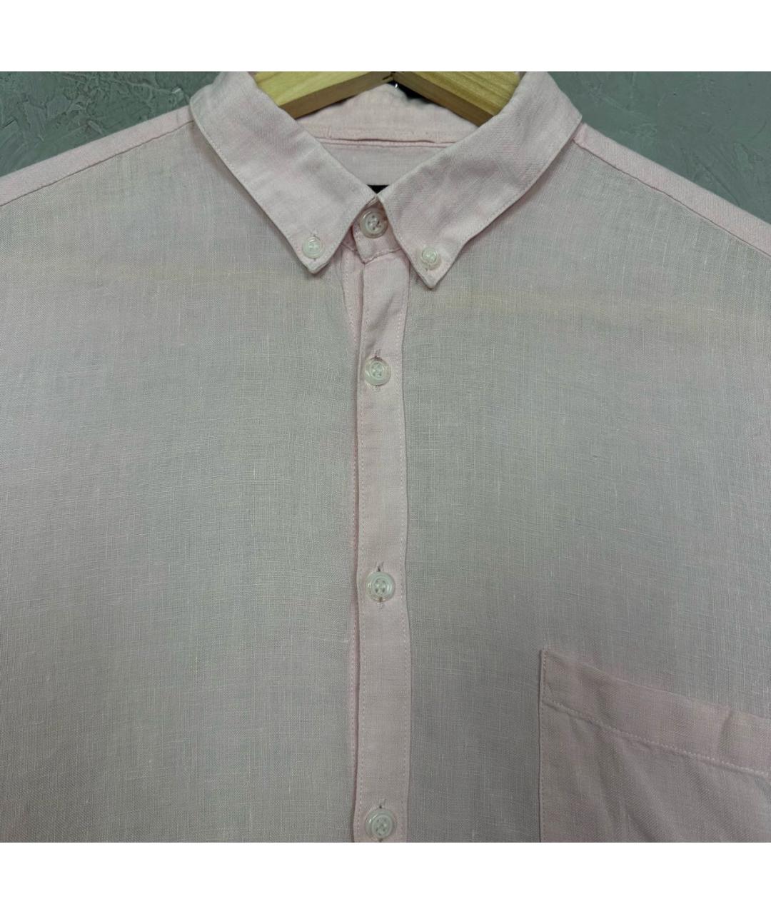 DKNY Розовая льняная классическая рубашка, фото 2