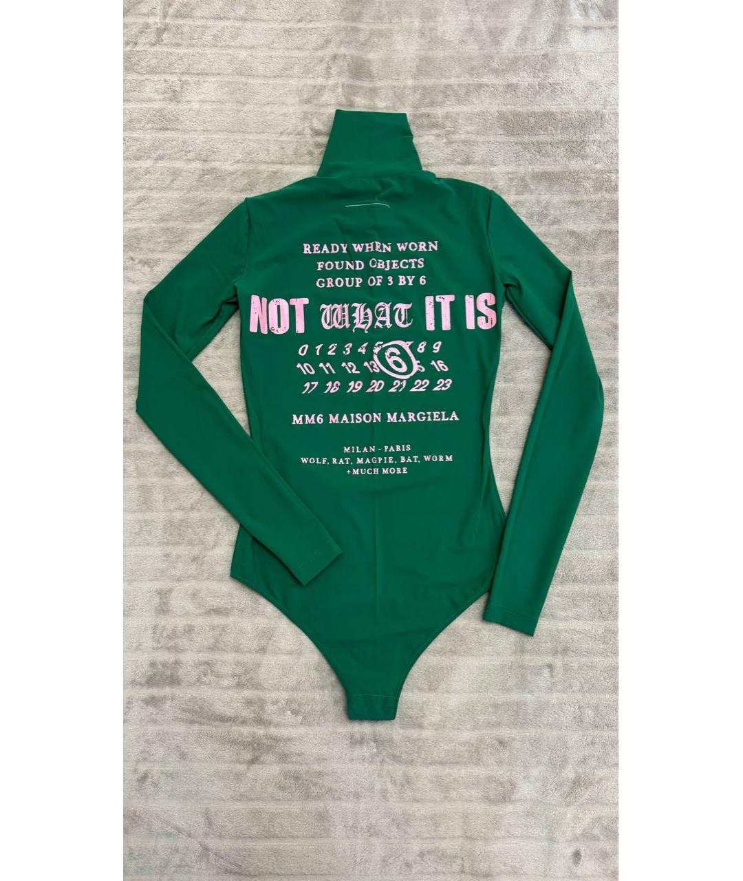 MM6 MAISON MARGIELA Зеленая полиамидовая водолазка, фото 2
