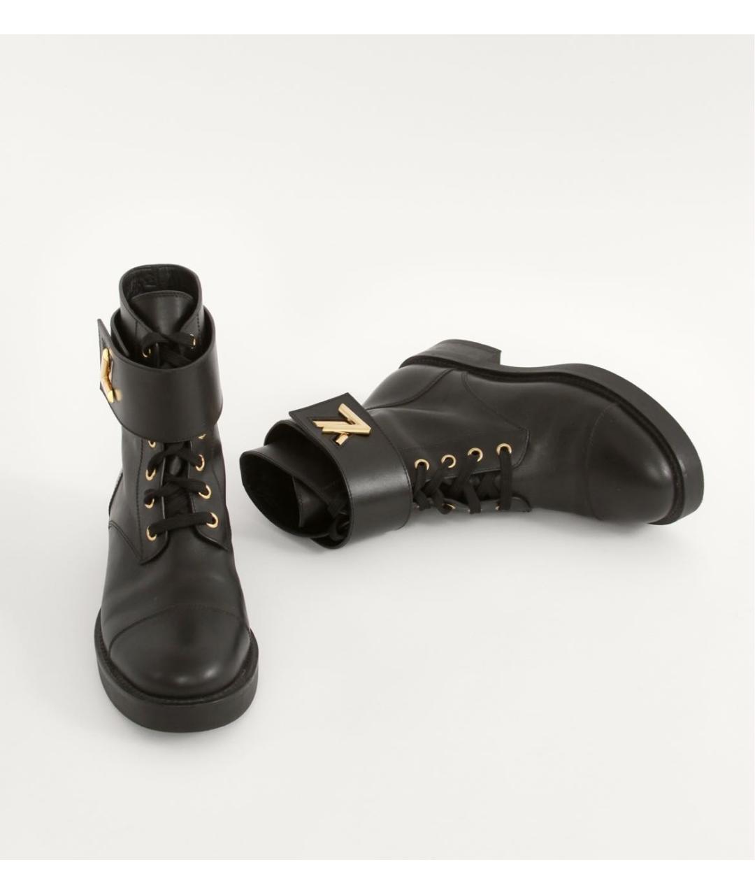 LOUIS VUITTON Черные кожаные ботинки, фото 2