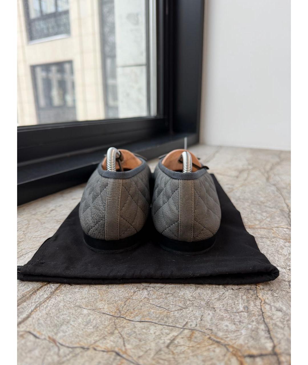 CHANEL Серые кожаные балетки, фото 4