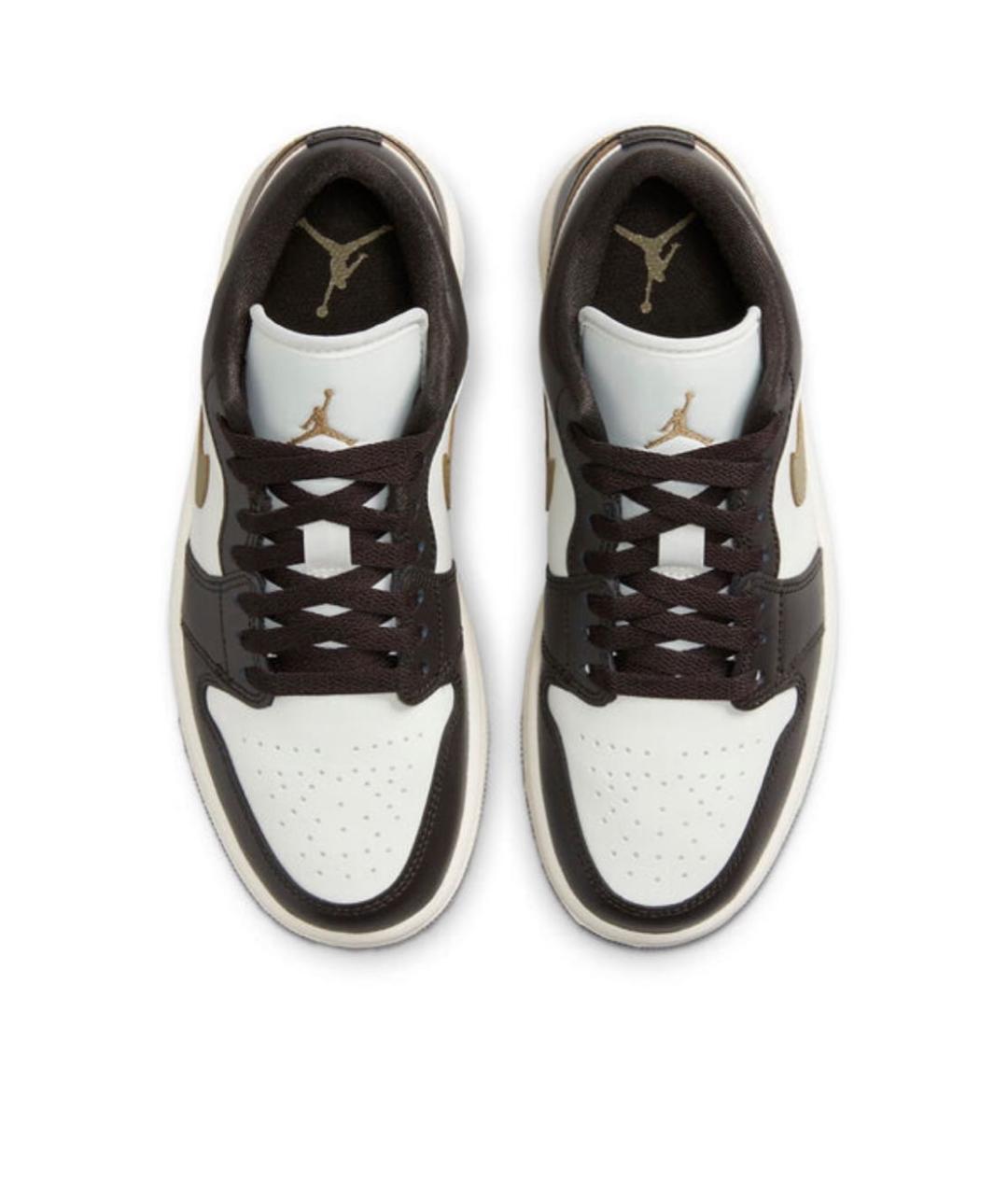 NIKE Коричневые кожаные низкие кроссовки / кеды, фото 2